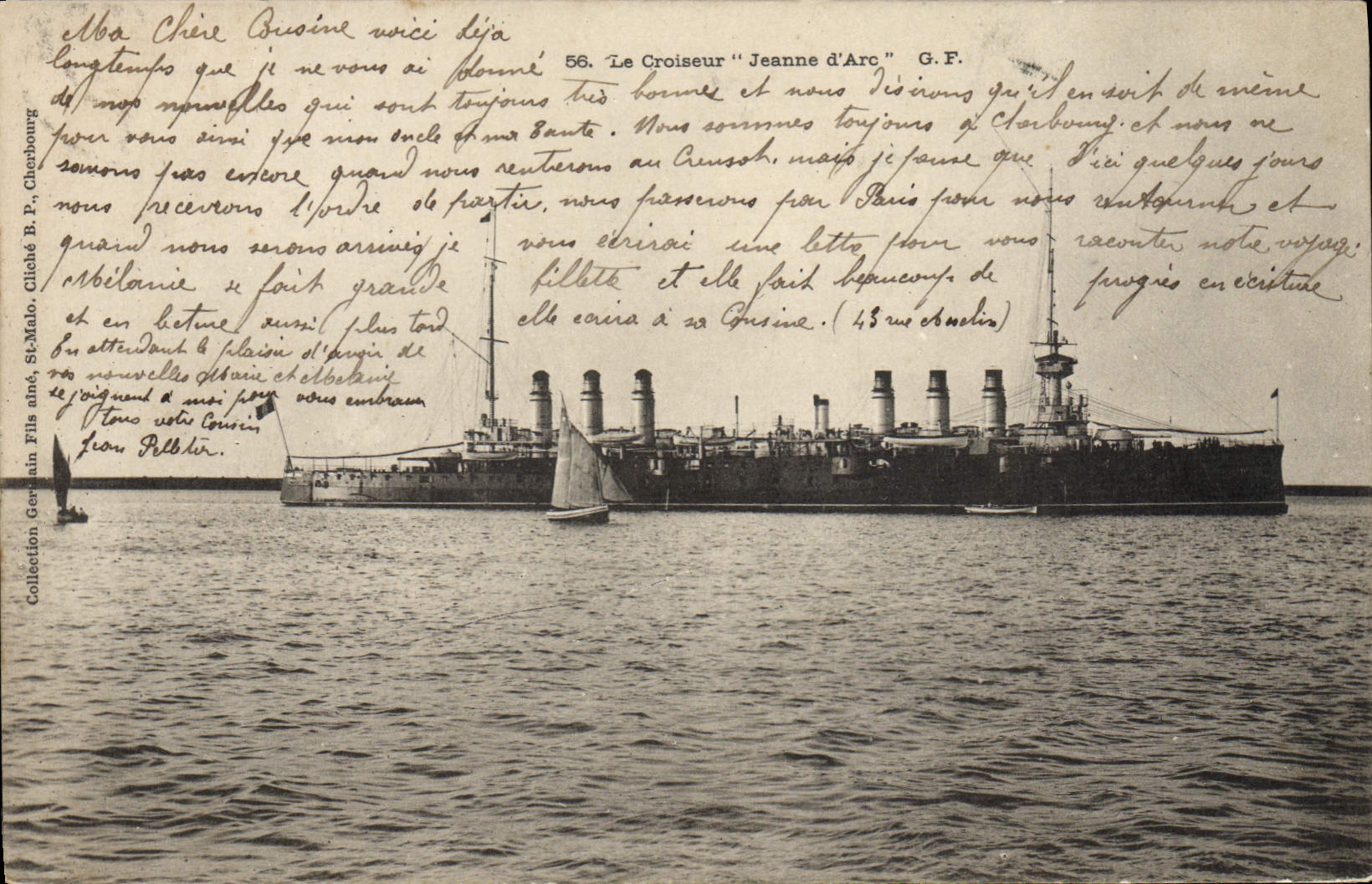 Vintage Postcard Boat the Cruiser Joan of Arc