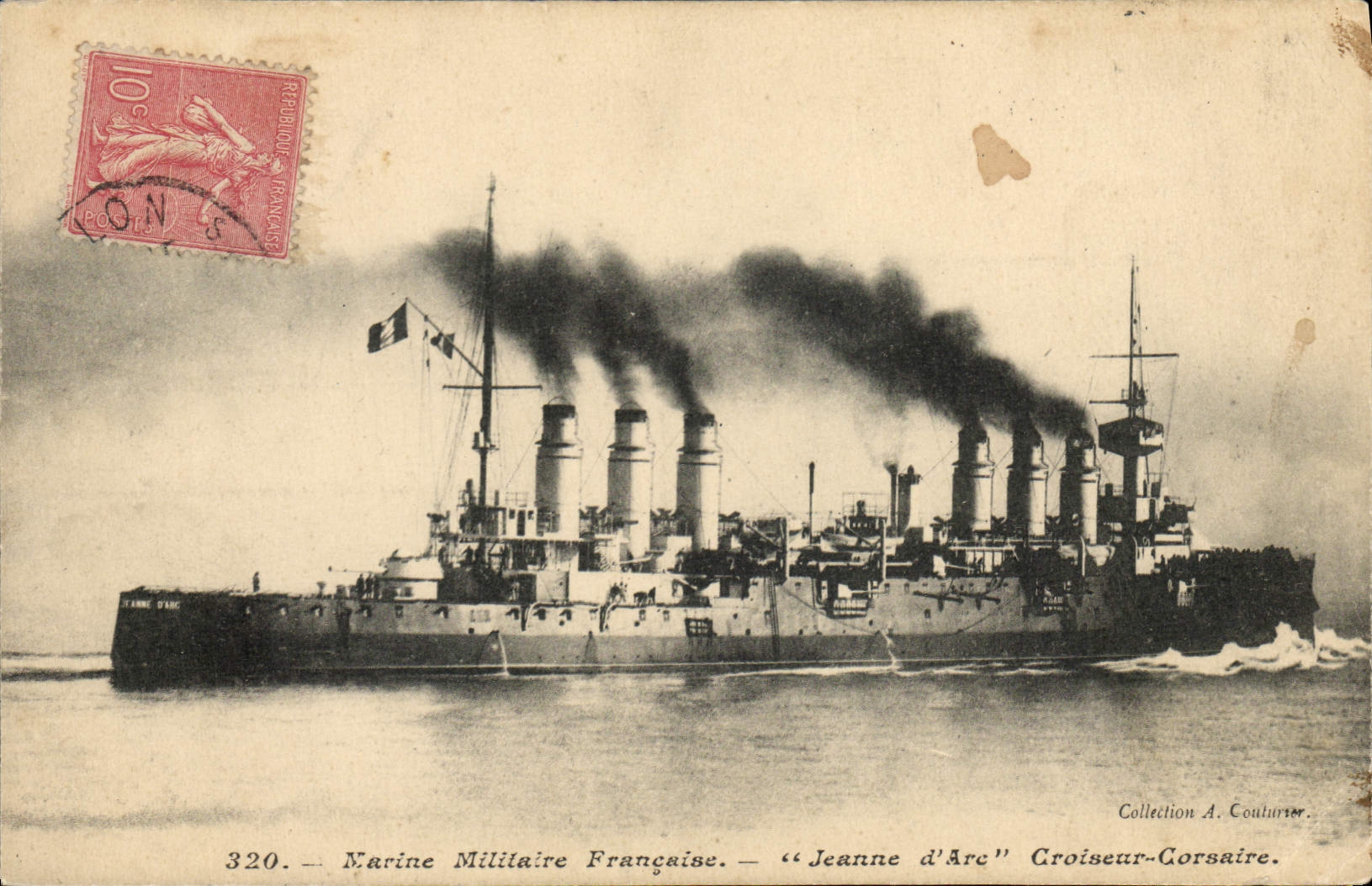 Postal Barco la Juana de Arco Crucero Corsario