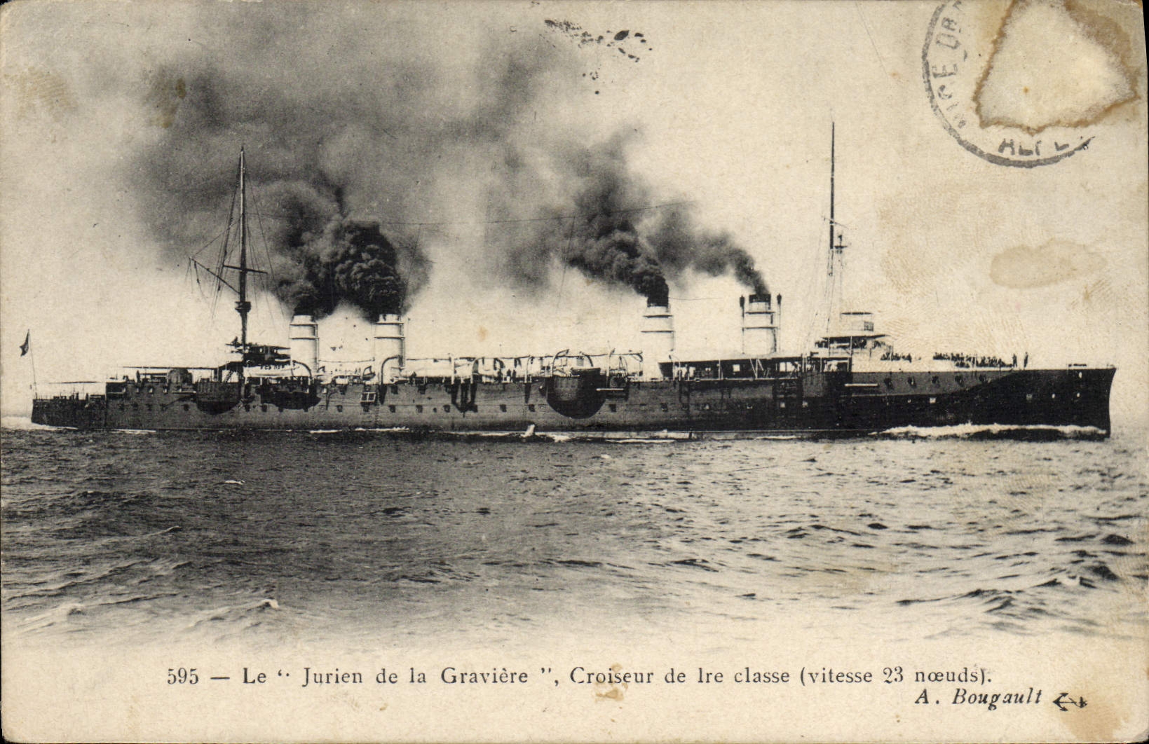 CPA Bateau Le Jurien de la Graviere Croiseur de 1ere classe 