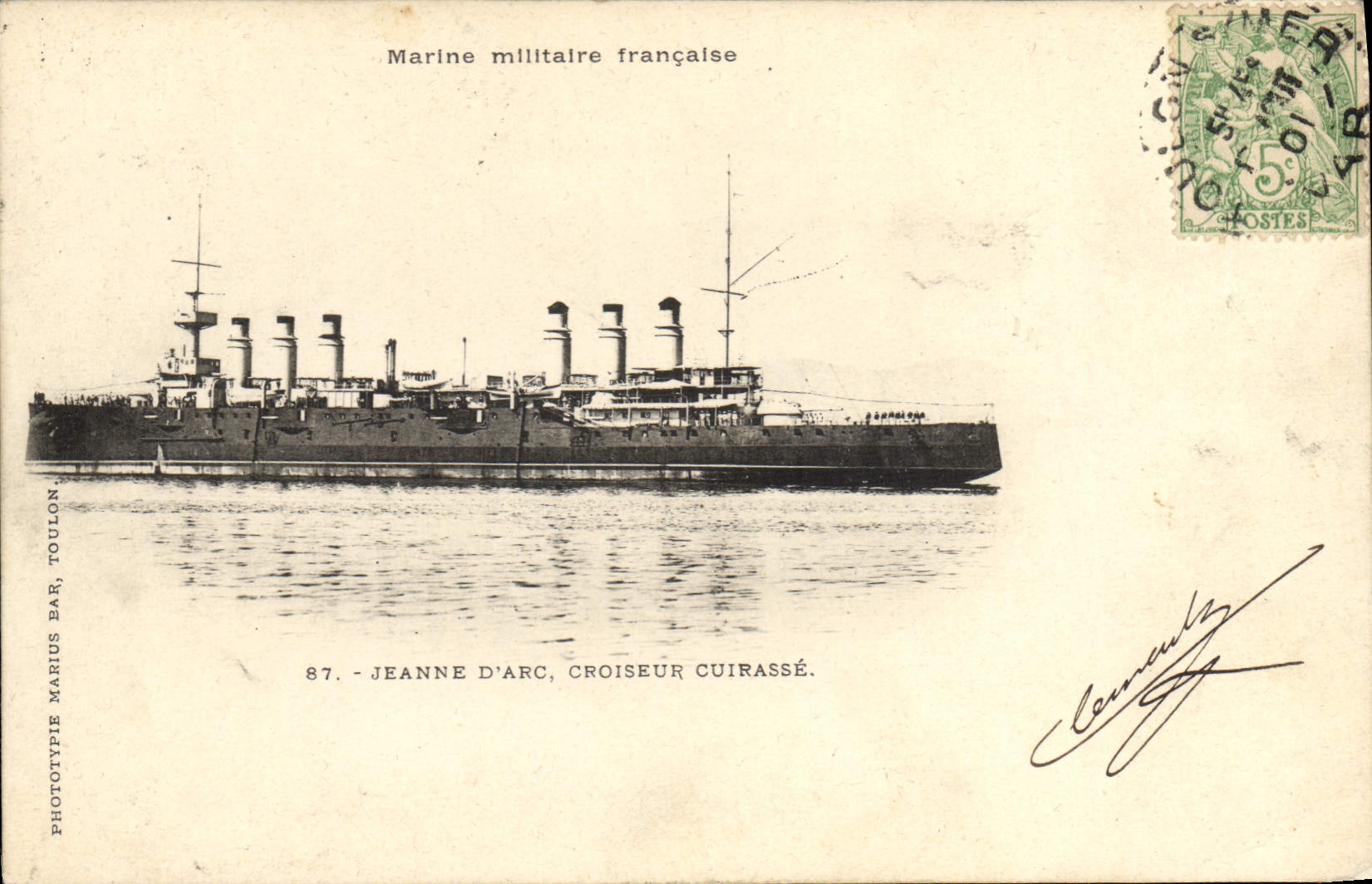 Vintage Postcard Bateau the Joan of Arc Cruiser Armours