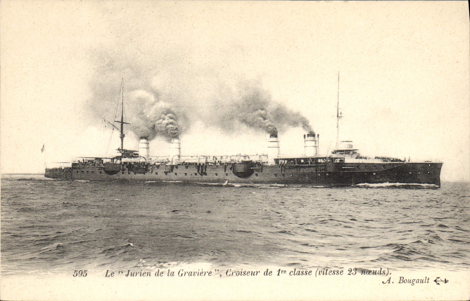 CPA Bateau Le Jurien de la Graviere Croiseur de 1ere classe