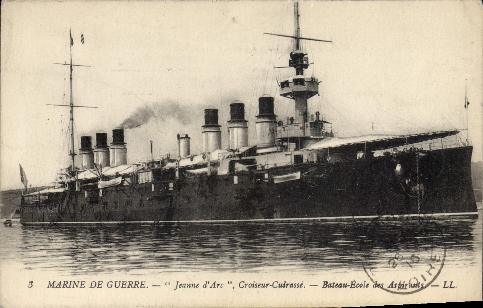 Vintage Postcard Bateau the Joan of Arc Cruiser Armours Boat School of the Candidates