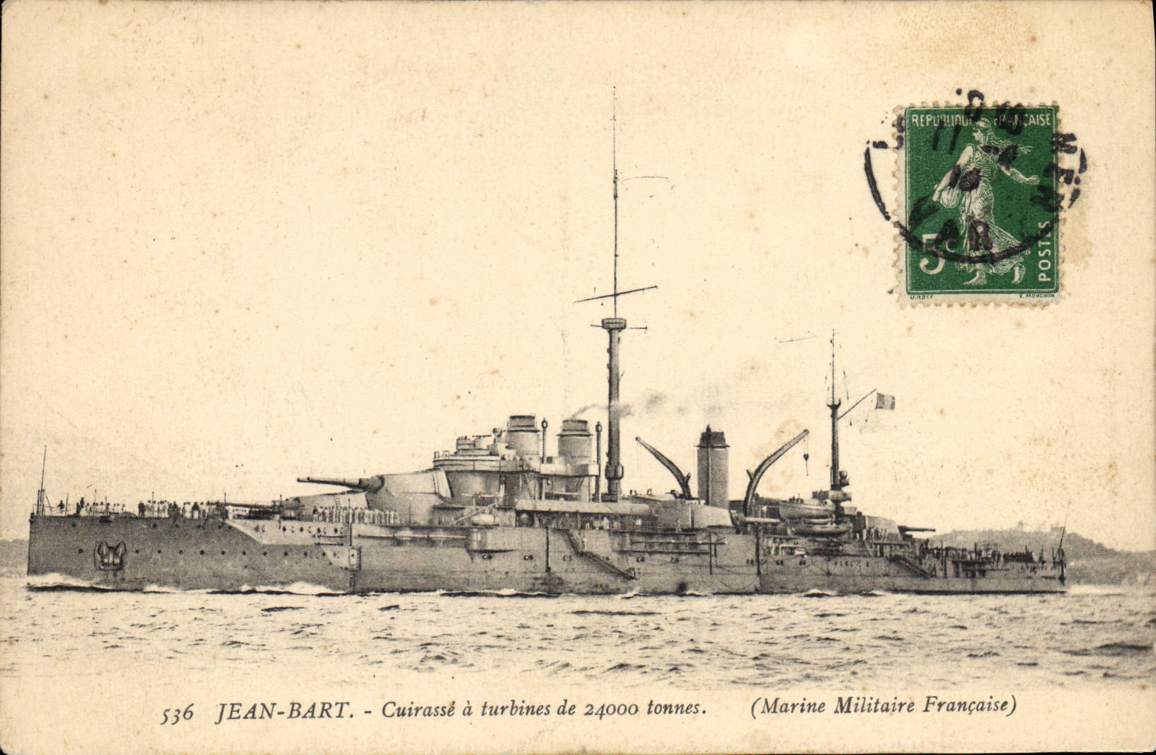 CPA Bateau Jean Bart Cuirasse a turbines de 24000 tonnes
