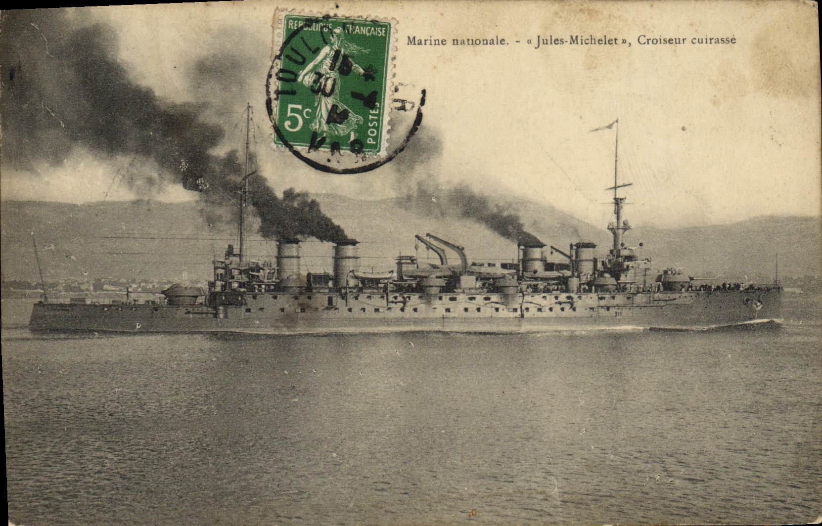 CPA Bateau Jules Michelet Croiseur Cuirasse