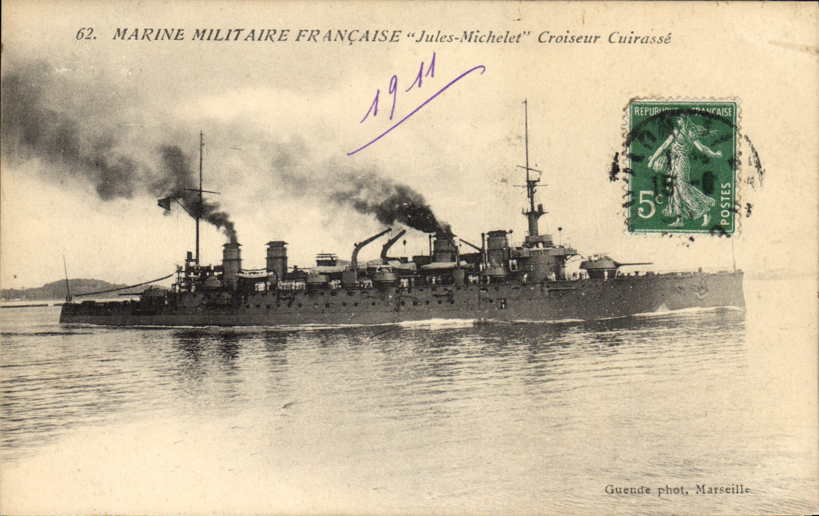 CPA Bateau Jules Michelet Croiseur Cuirasse