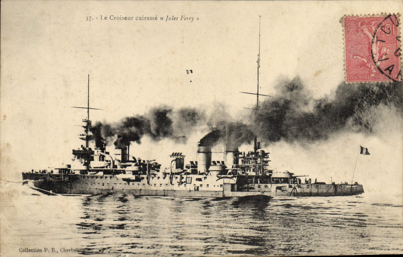 Vintage Postcard Bateau the Cruiser Armours Jules Ferry