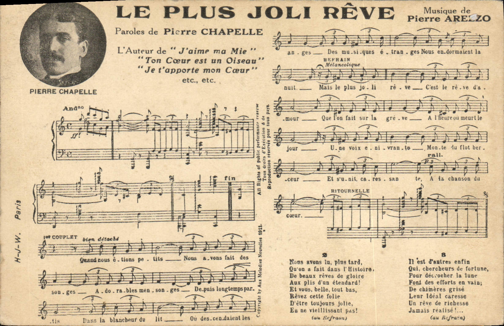 Vintage Postcard the prettiest dream Pierre Arezzo Pierre Vault