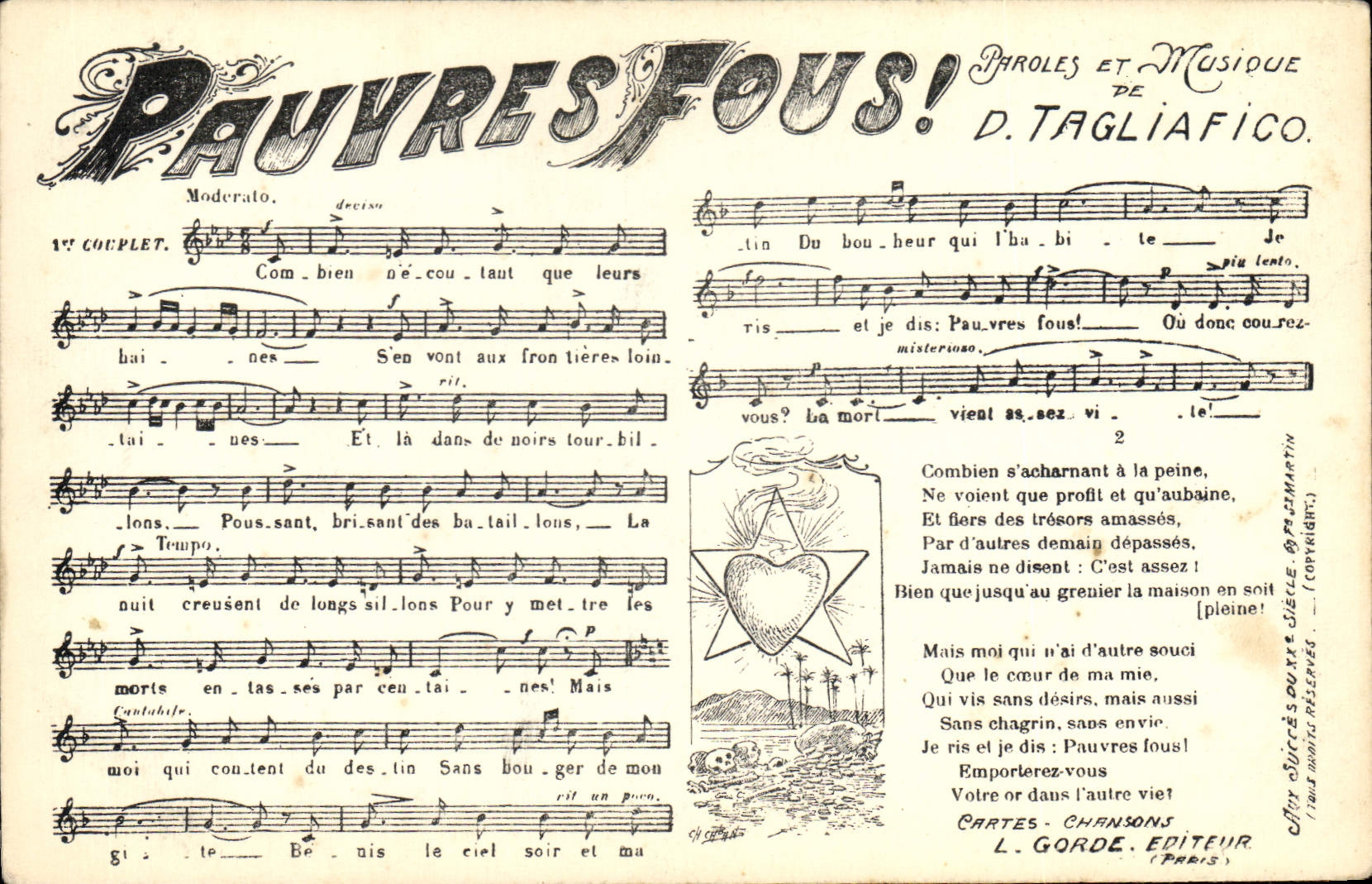 Vintage Postcard the Insane Poor Tagliafico