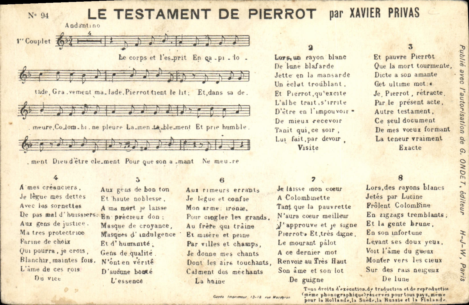 CPA Le testament de Pierrot Xavier Privas 