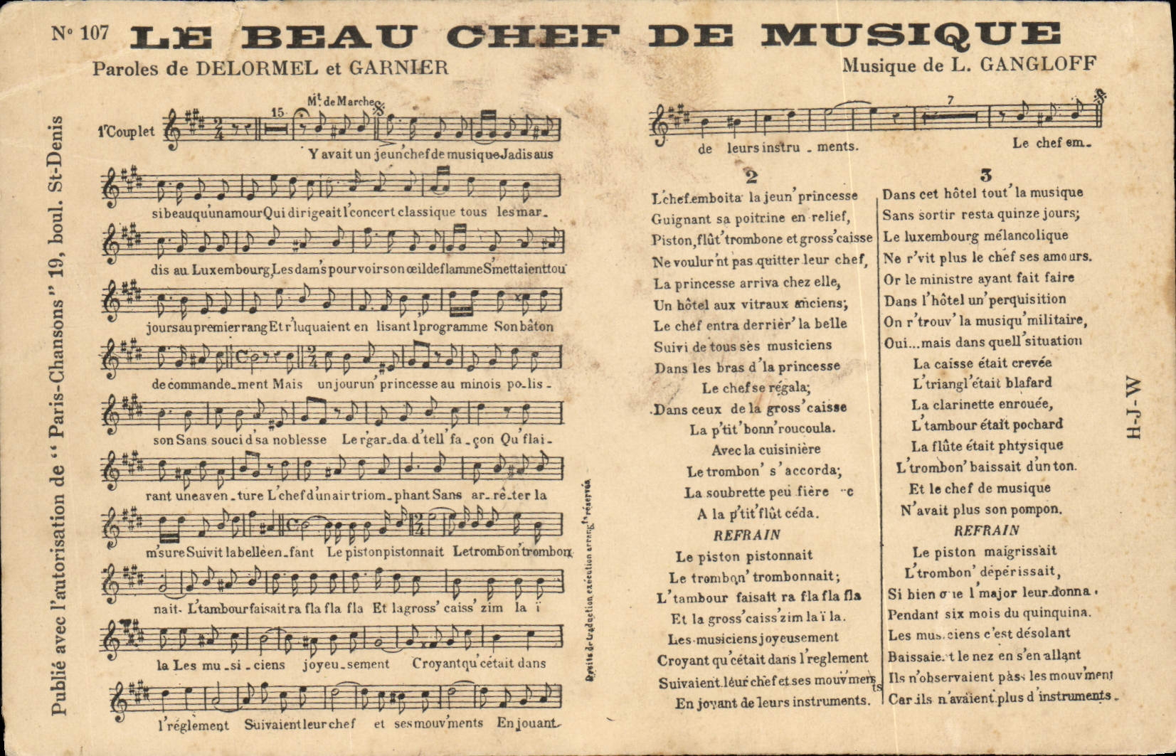 Vintage Postcard the most beautiful music director