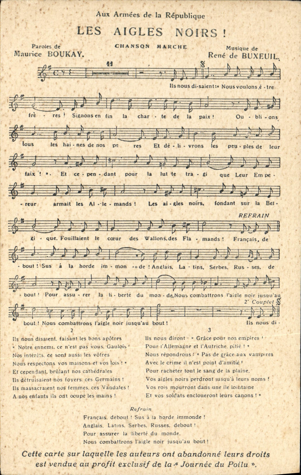 Vintage Postcard the black Eagles Maurice Boukay