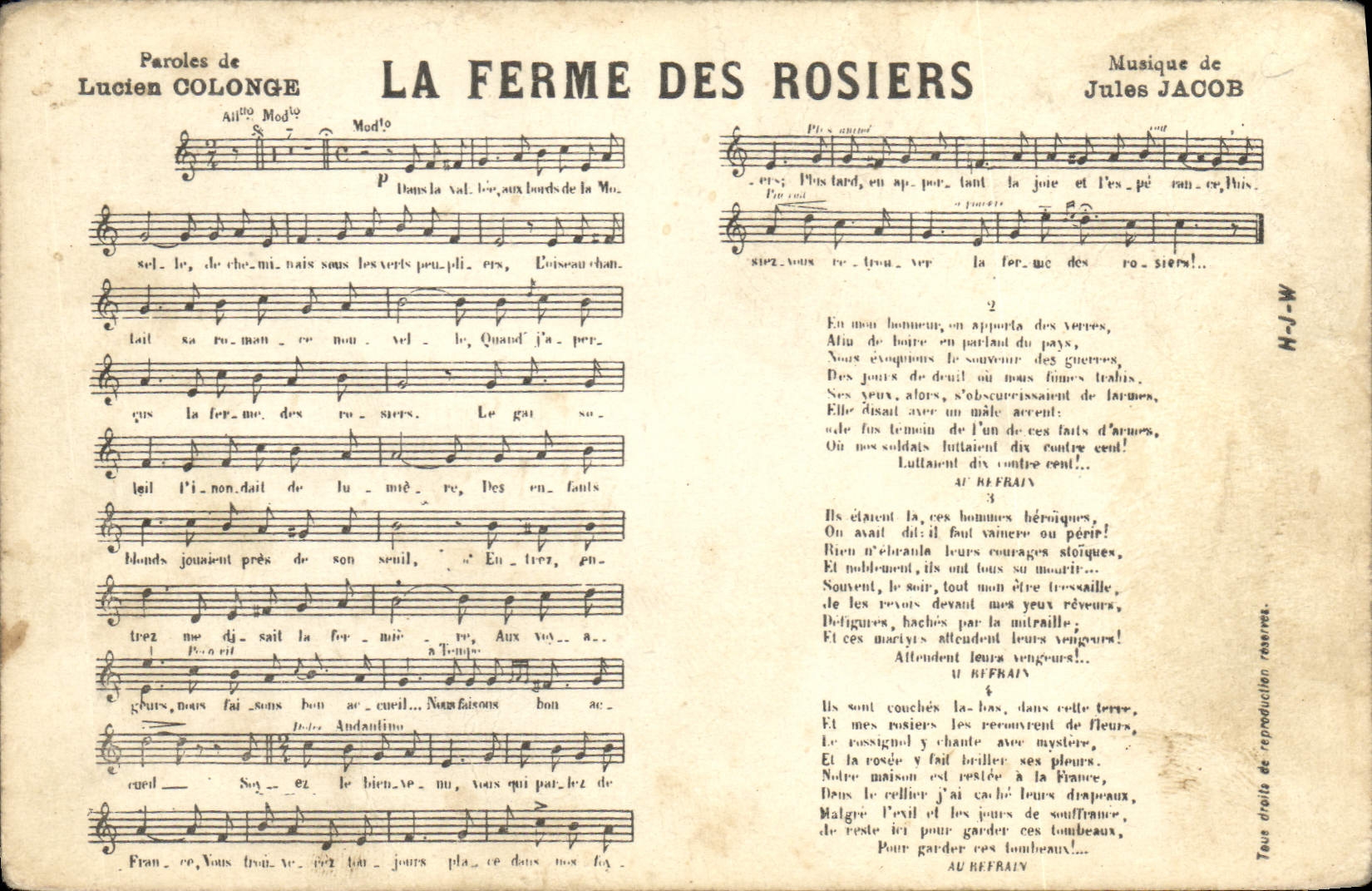 CPA La ferme des Rosiers Lucien Colonge Jules Jacob