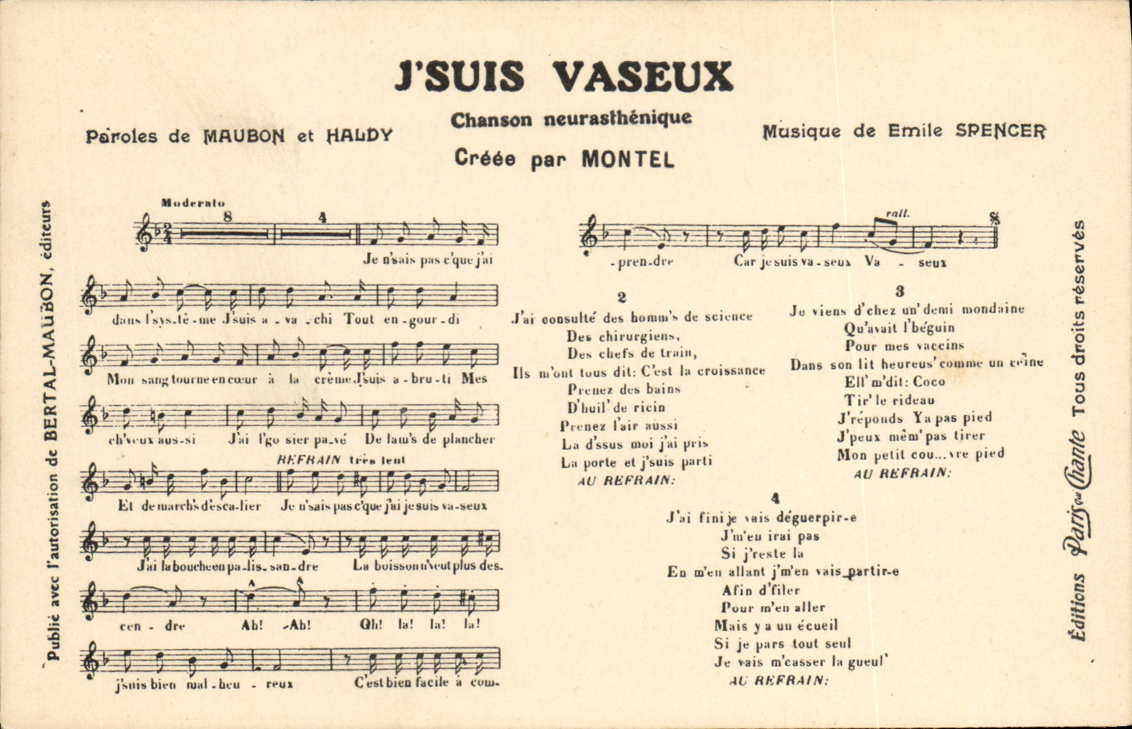 CPA J'suis vaseux Maubon Haldy Montel Emile Spencer
