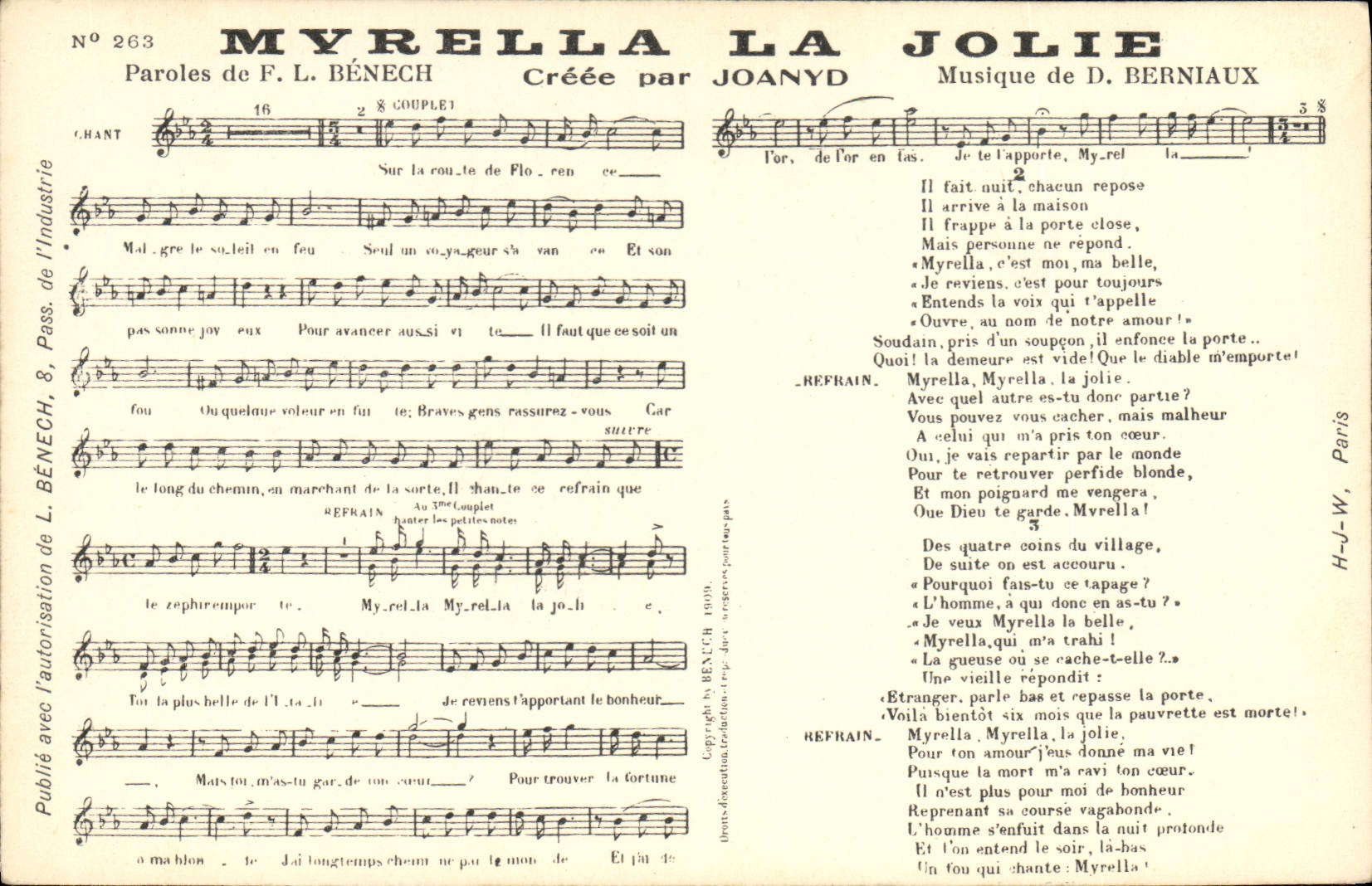 Vintage Postcard Myrella Pretty Benech Joanyd Berniaux