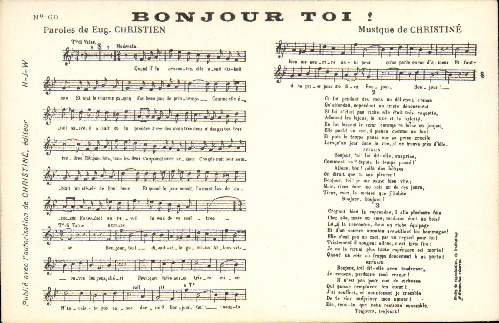 Vintage Postcard Hello You Christien Christine