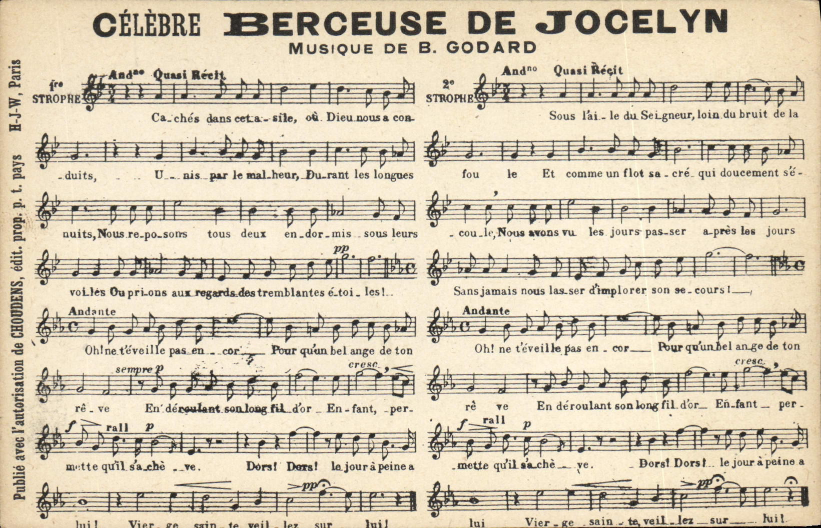 Vintage Postcard Celebrates Lulling of Jocelyn Godard