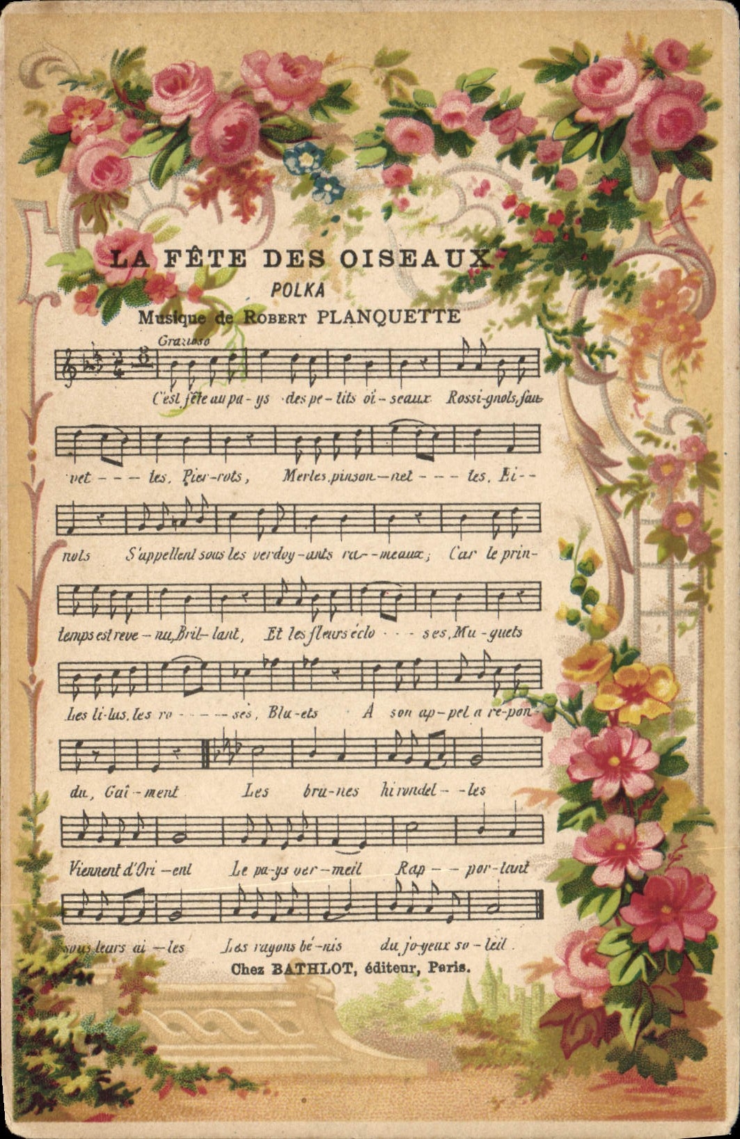 Vintage Postcard the festival of the birds Hammer Robert Planquette