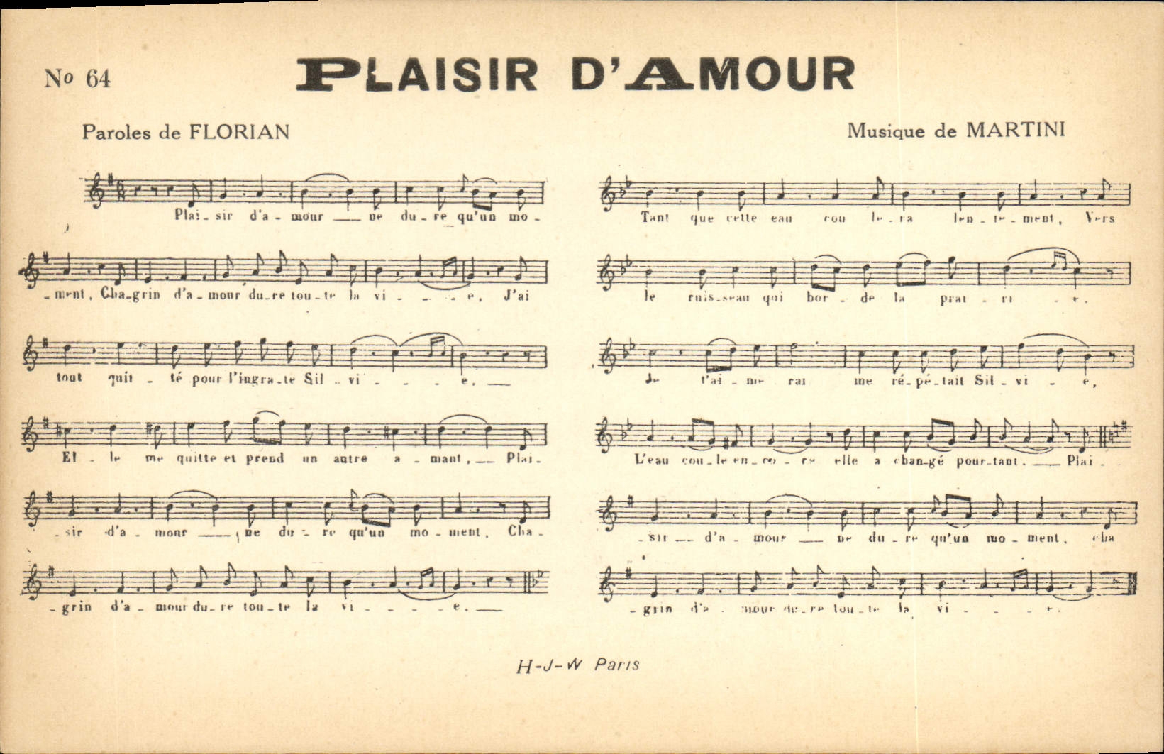 Vintage Postcard Pleasure of love Martini Florian