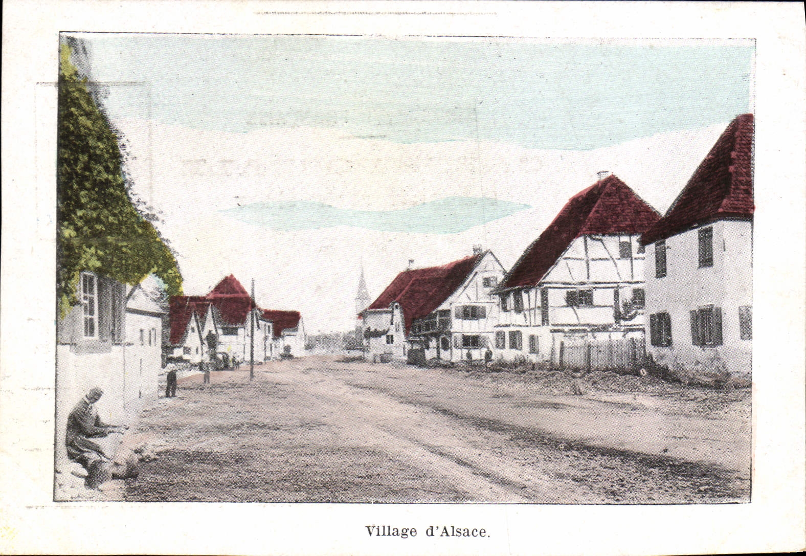 Postal Folclore Alsacia Pueblo