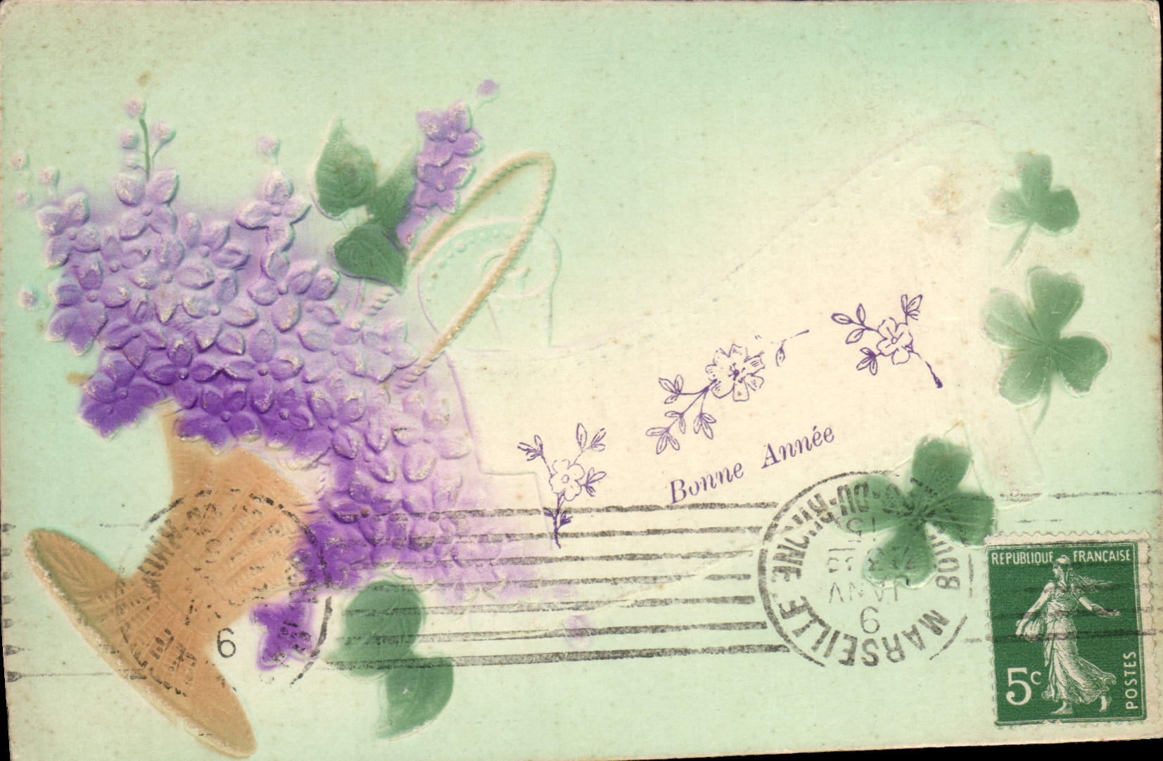 CPA Fantaisie Fleurs Trefle 