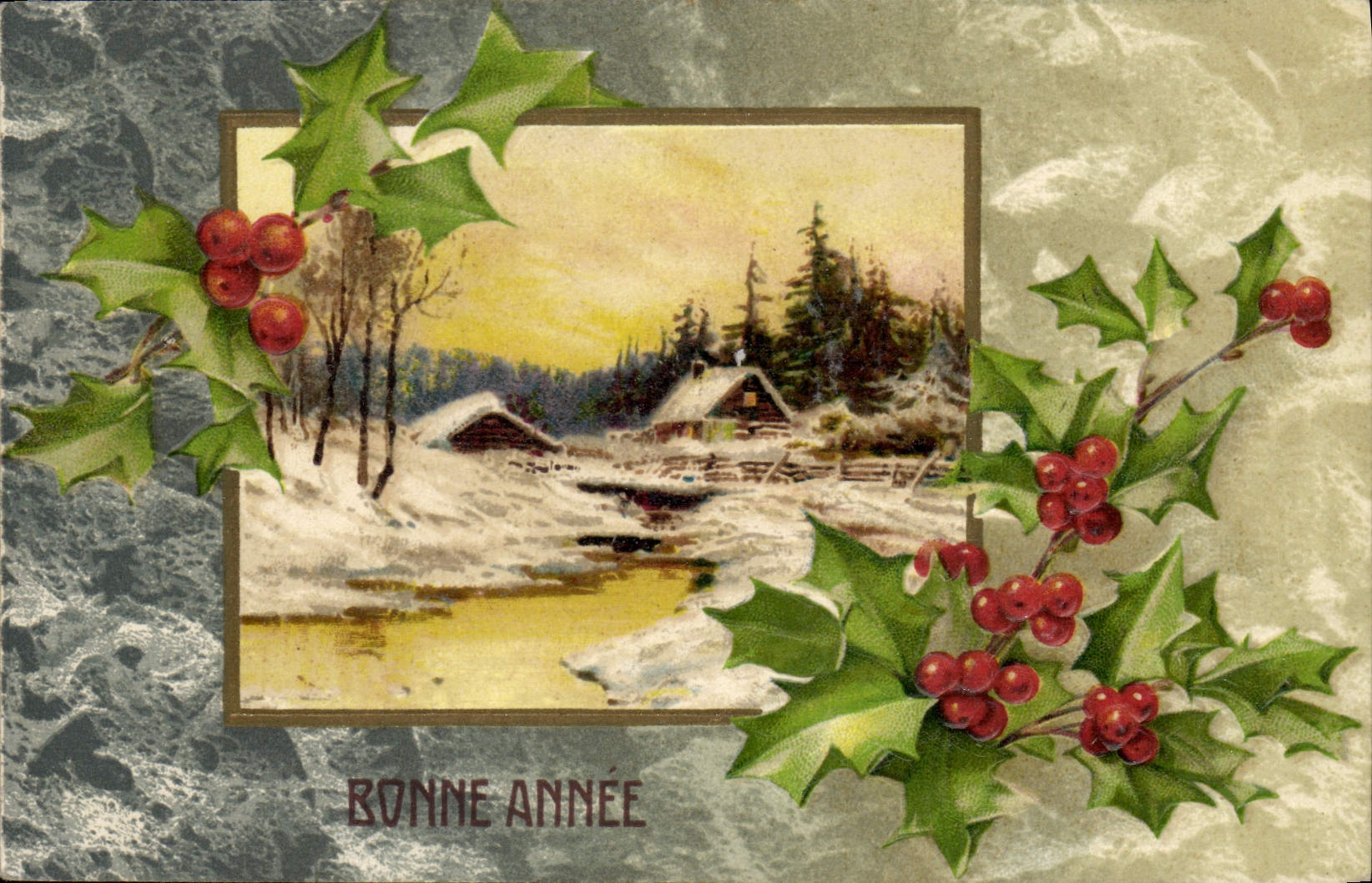 CPA Fantaisie Fleurs Bonne annee 