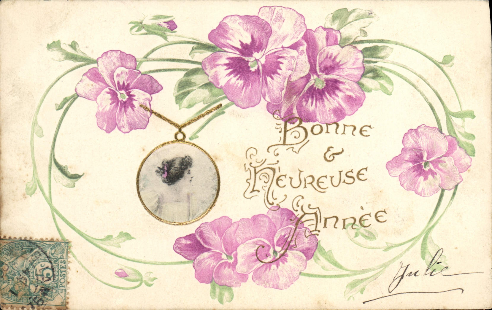 CPA Fantaisie Fleurs Femme 