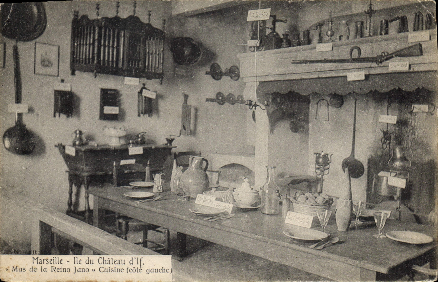 Vintage Postcard Marseilles Ile of the Castle of Yew Farmhouse of Reino Jano Cooks