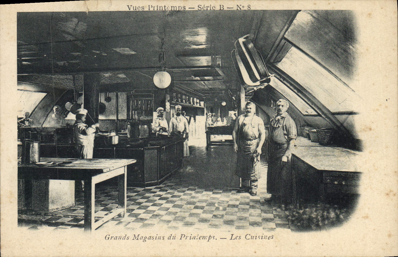 Vintage Postcard Department stores of Paris Spring kitchens