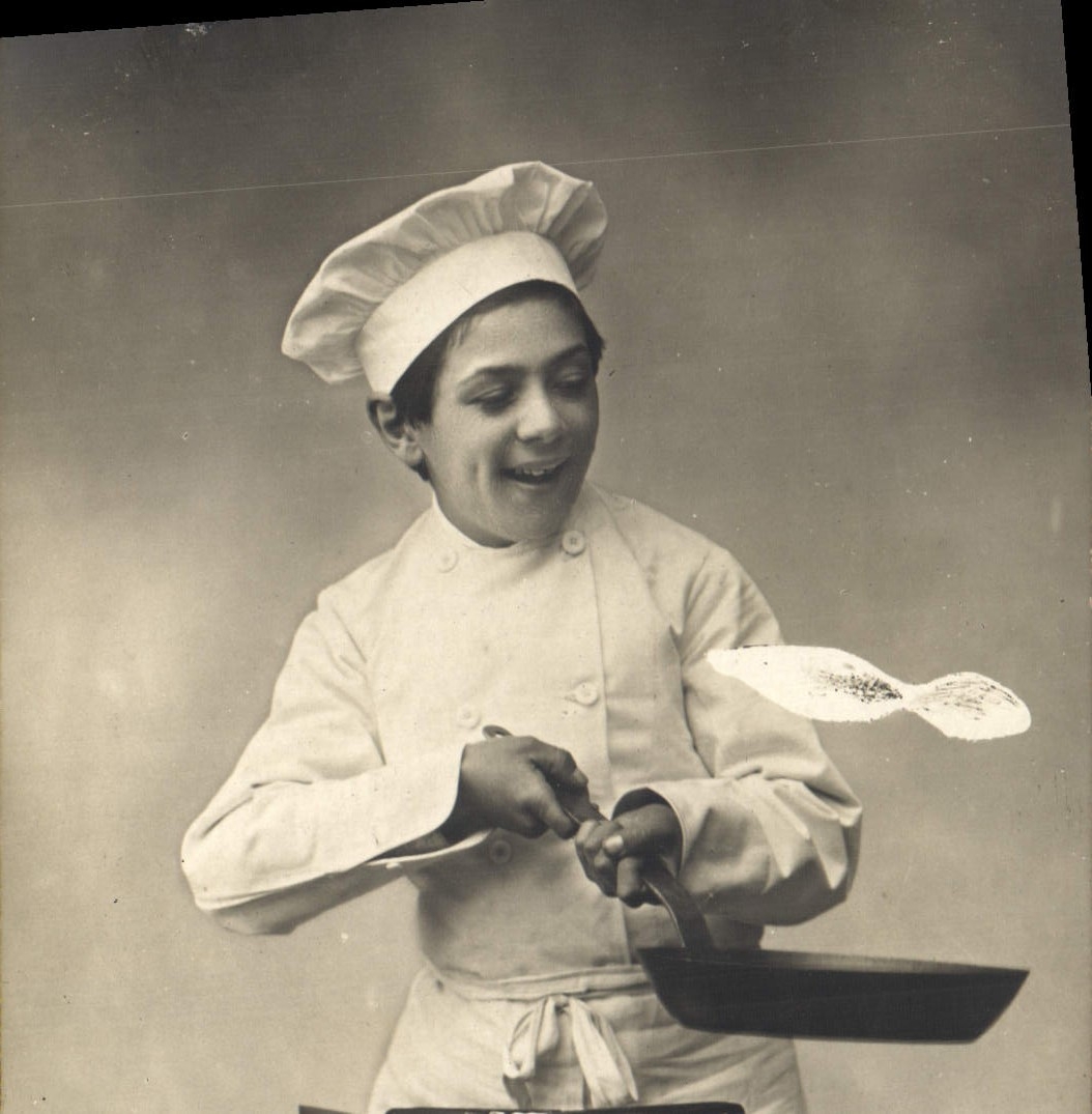 CPA Enfant Saute la crepe