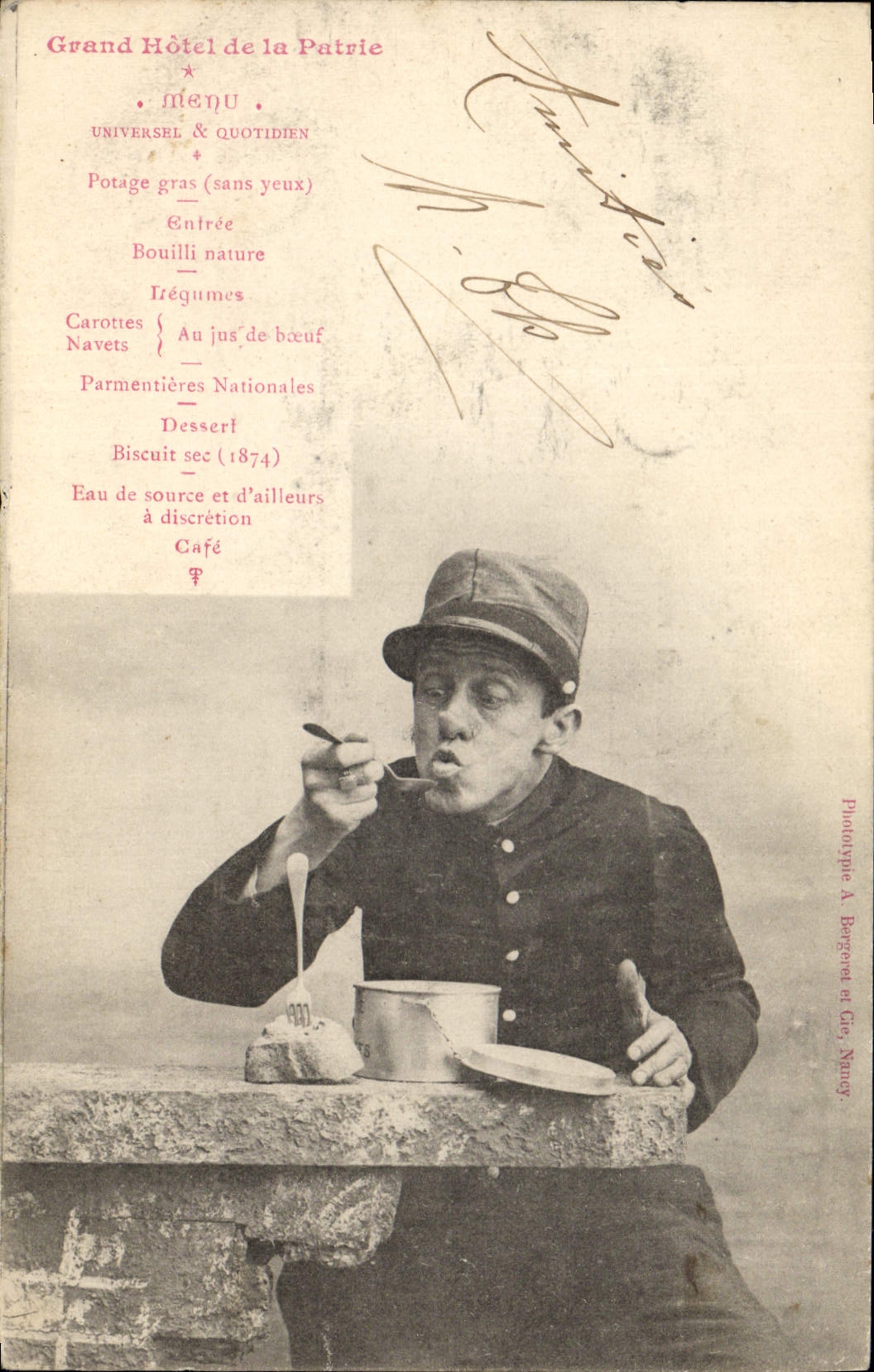 CPA Fantaisie Pitou Grand Hotel de la Patrie 