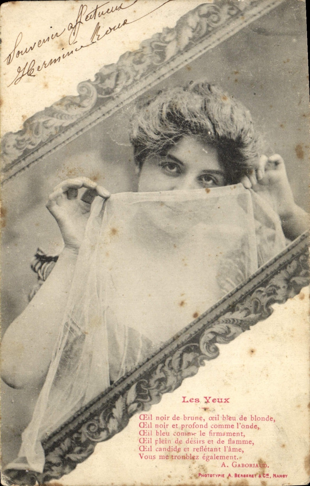 Vintage Postcard Fantasy Woman eyes