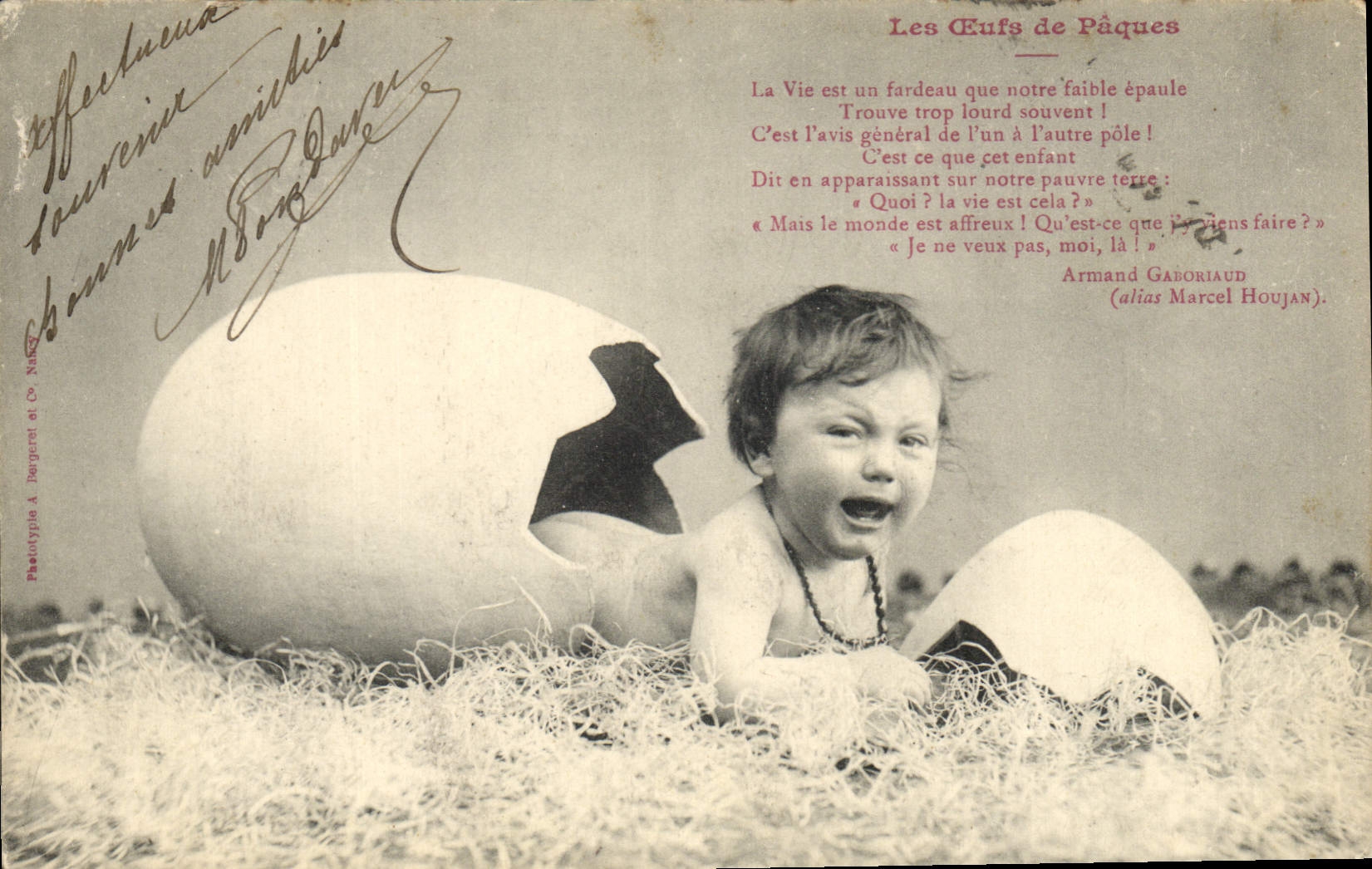 CPA Fantaisie Enfant Les oeufs de Paques