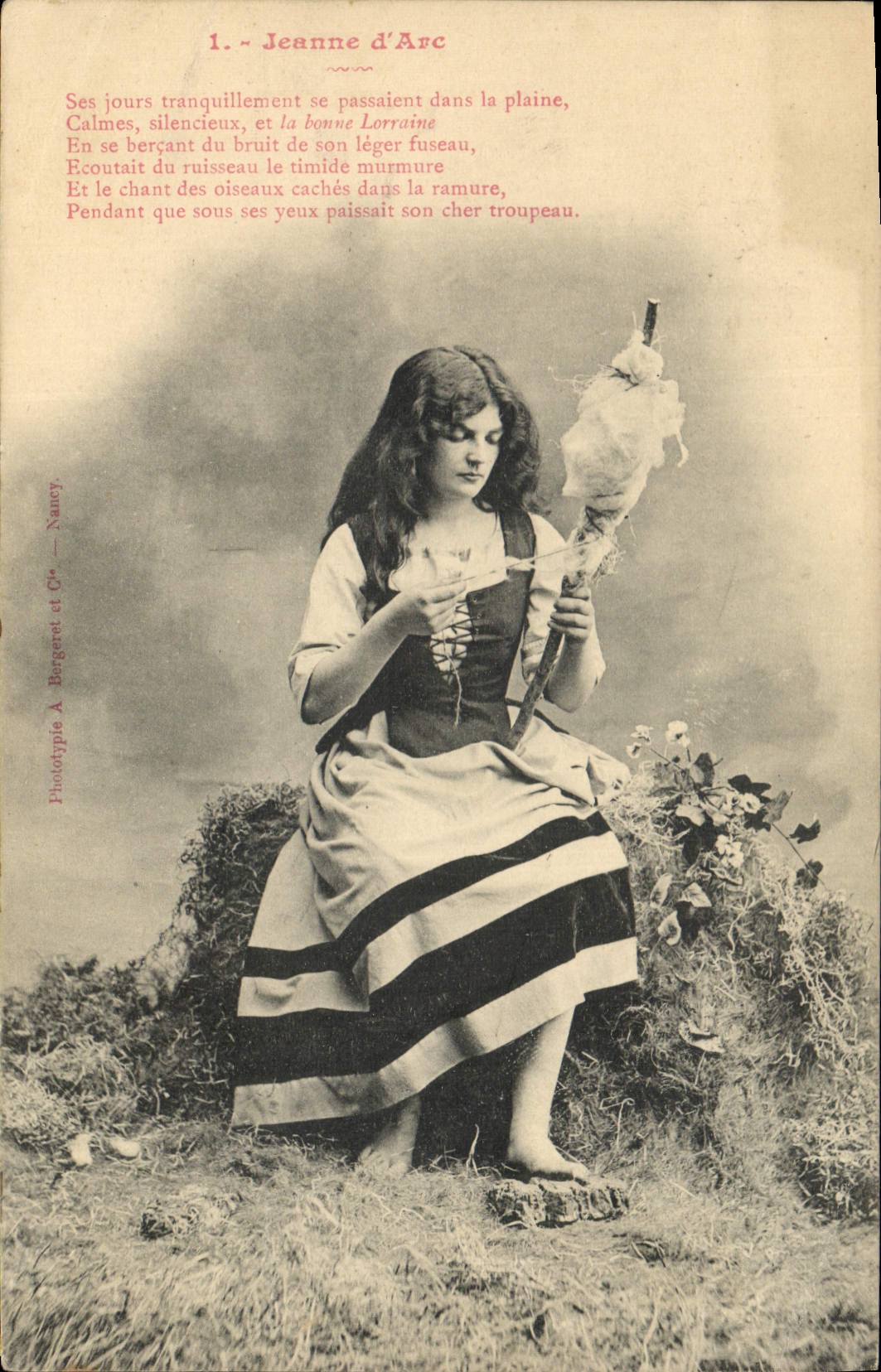 Vintage Postcard Fantasy Woman Joan of Arc