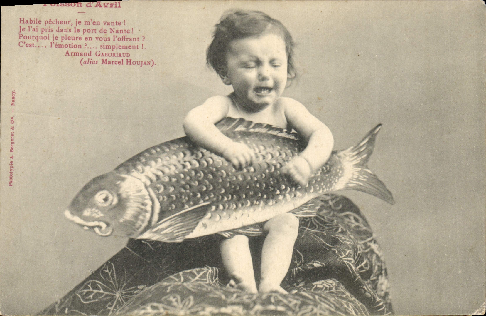 CPA Fantaisie Enfant Poisson d'avril