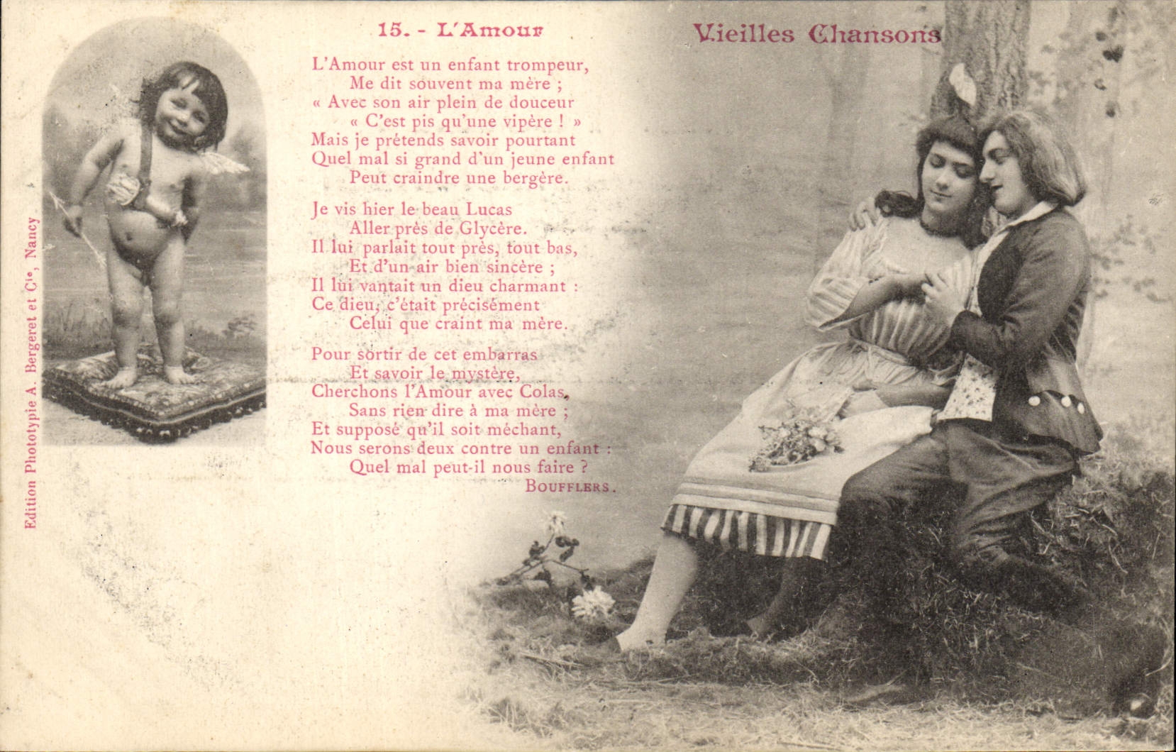 Vintage Postcard Fantasy Woman the love Angel