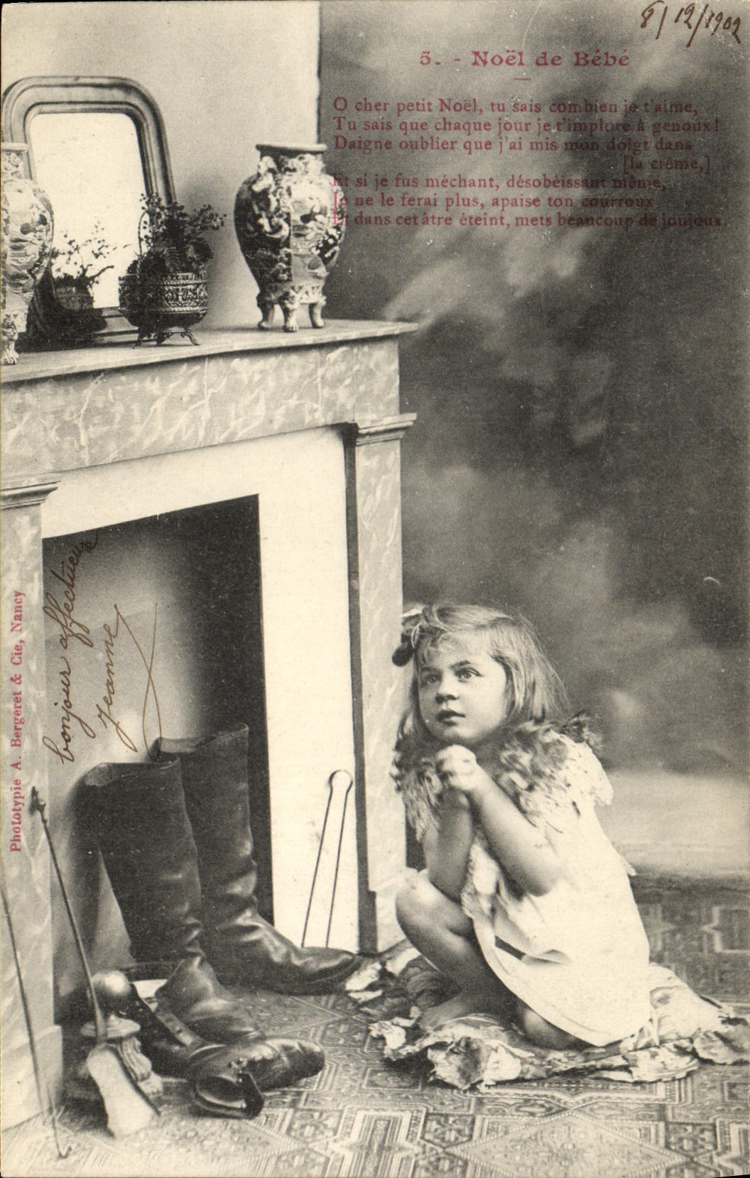 Vintage Postcard Fantasy Child Christmas de Bebe