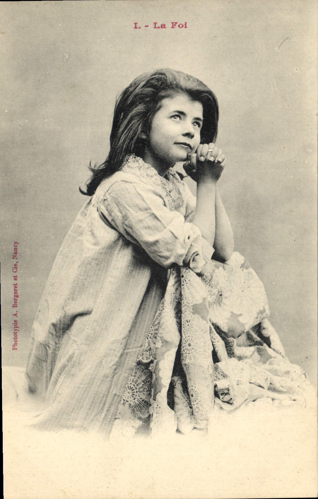 Vintage Postcard Fantasy Child faith