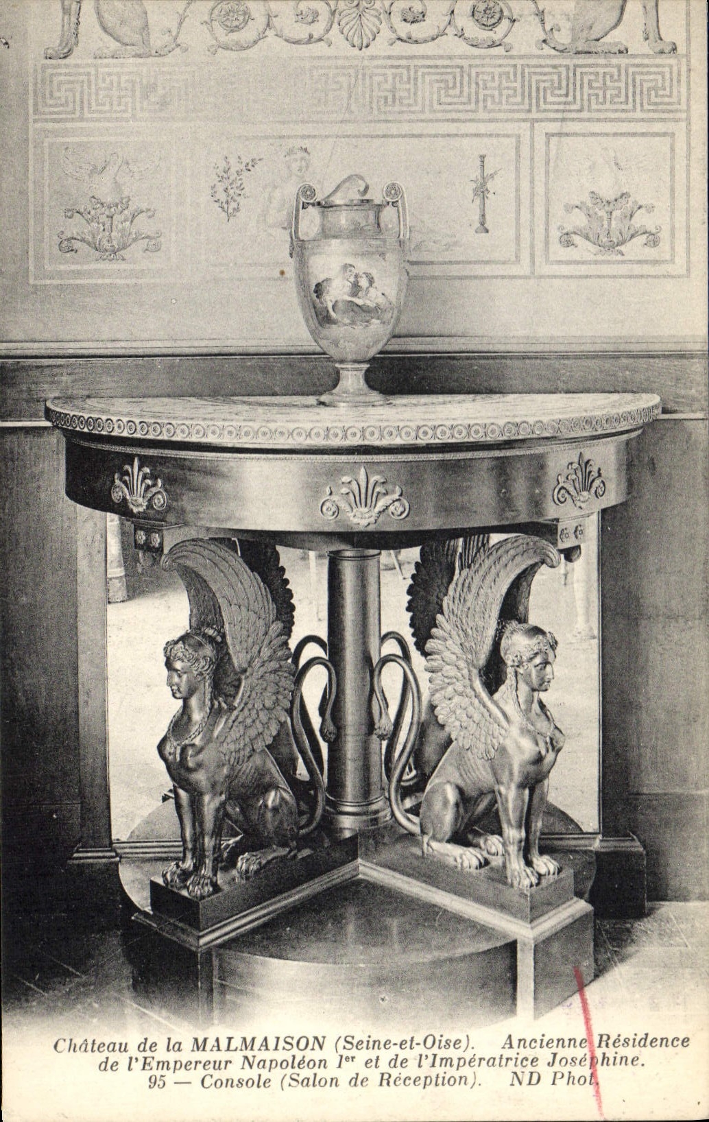 Postal Rueil Castillo del Malmaison Antiguo Residencia del 1.o emperador Napoleón y de la emperatriz Josephine Consola Salón de recepción