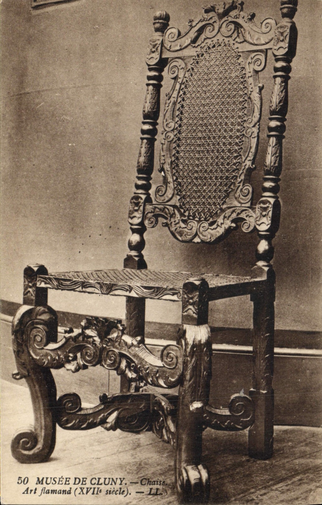 CPA Paris Musee de Cluny Chaise Art Flamand