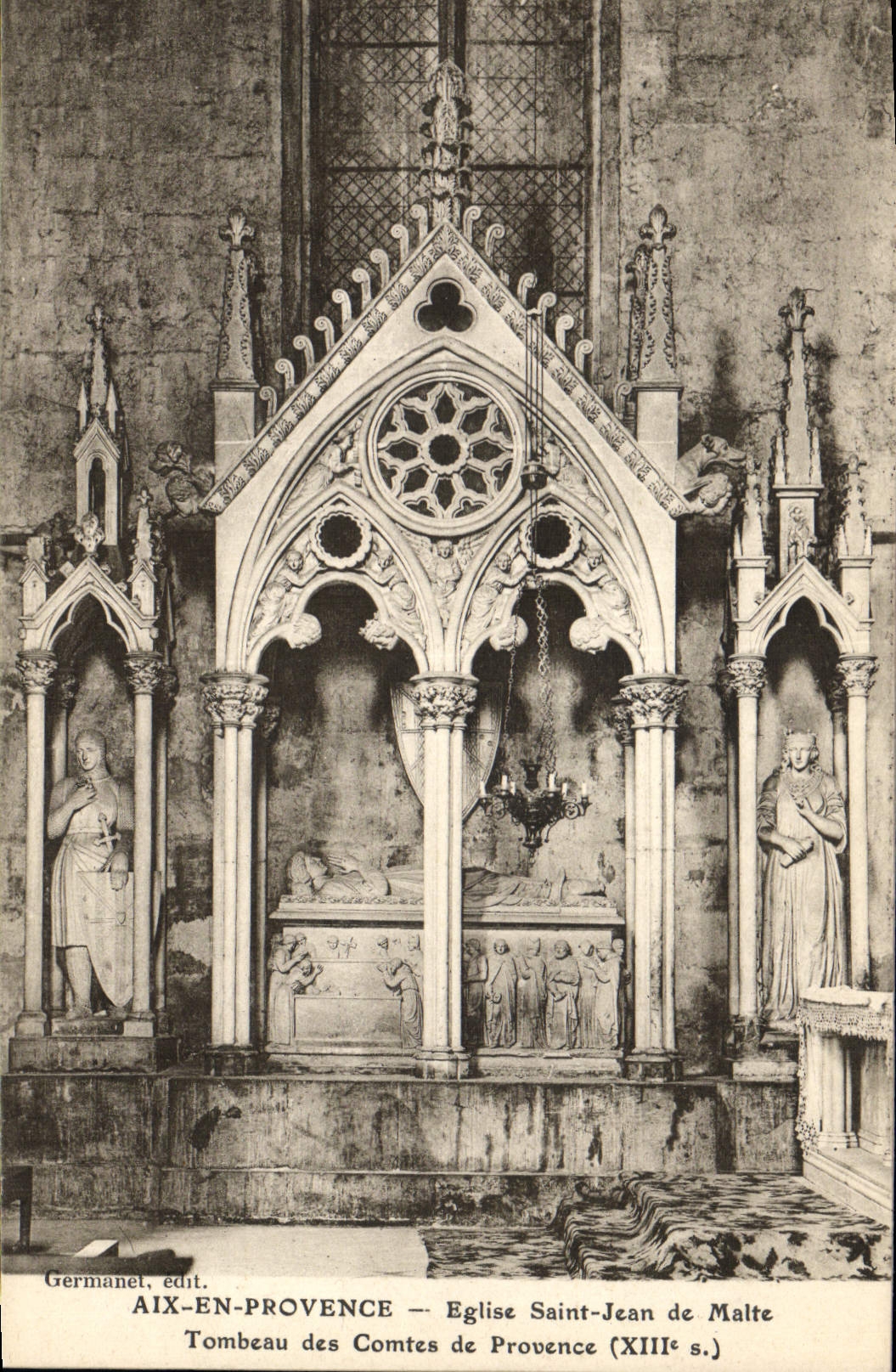 Vintage Postcard Aix in Provence Church Saint Jean of Malta Tomb of the Counts de Provence