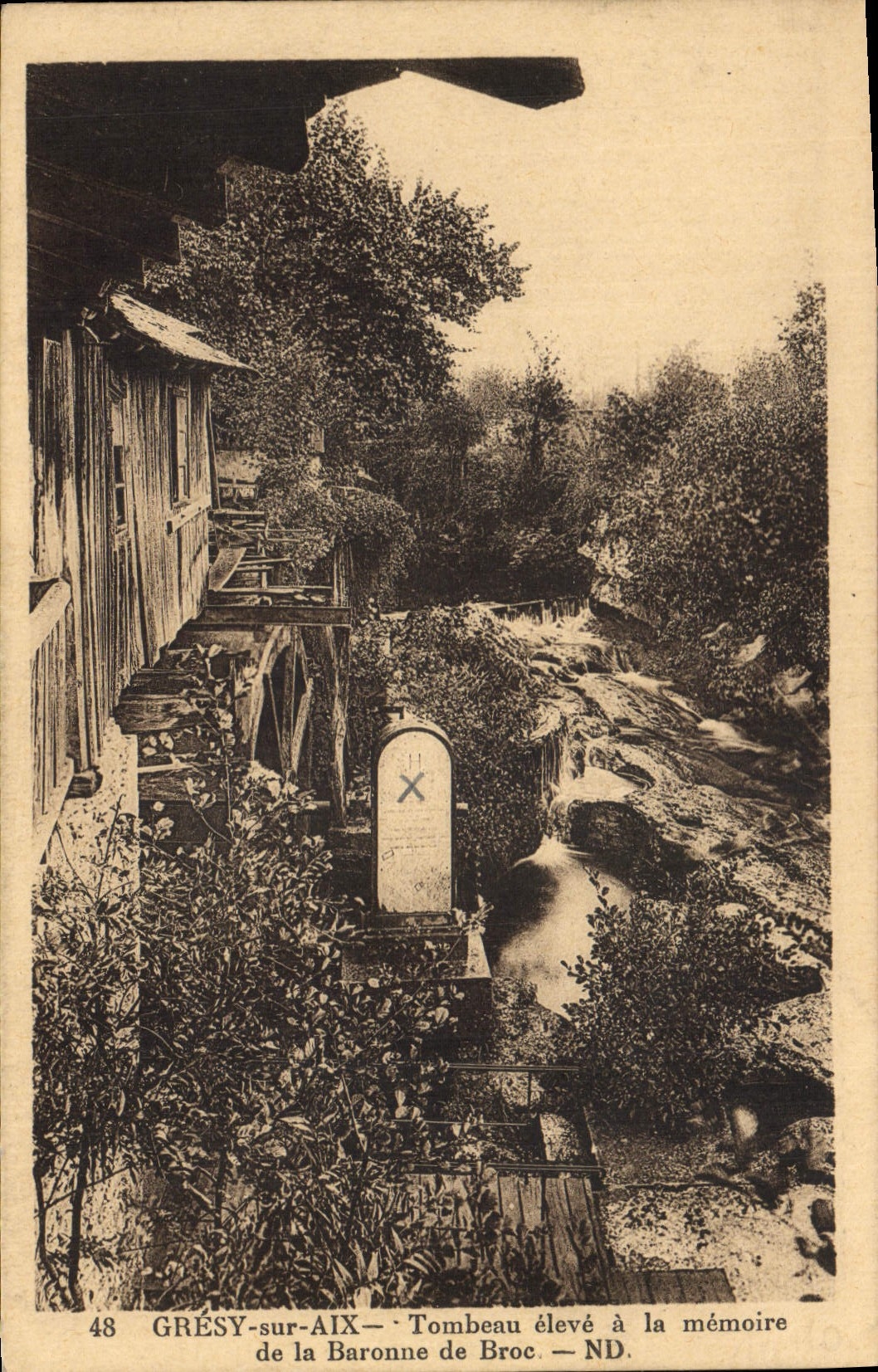 Vintage Postcard Gresy on Aix Tombeau high has the memory of the baroness of the Pitcher