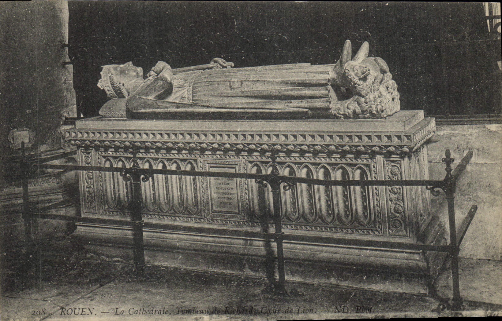 Vintage Postcard Rouen the cathedral Tomb