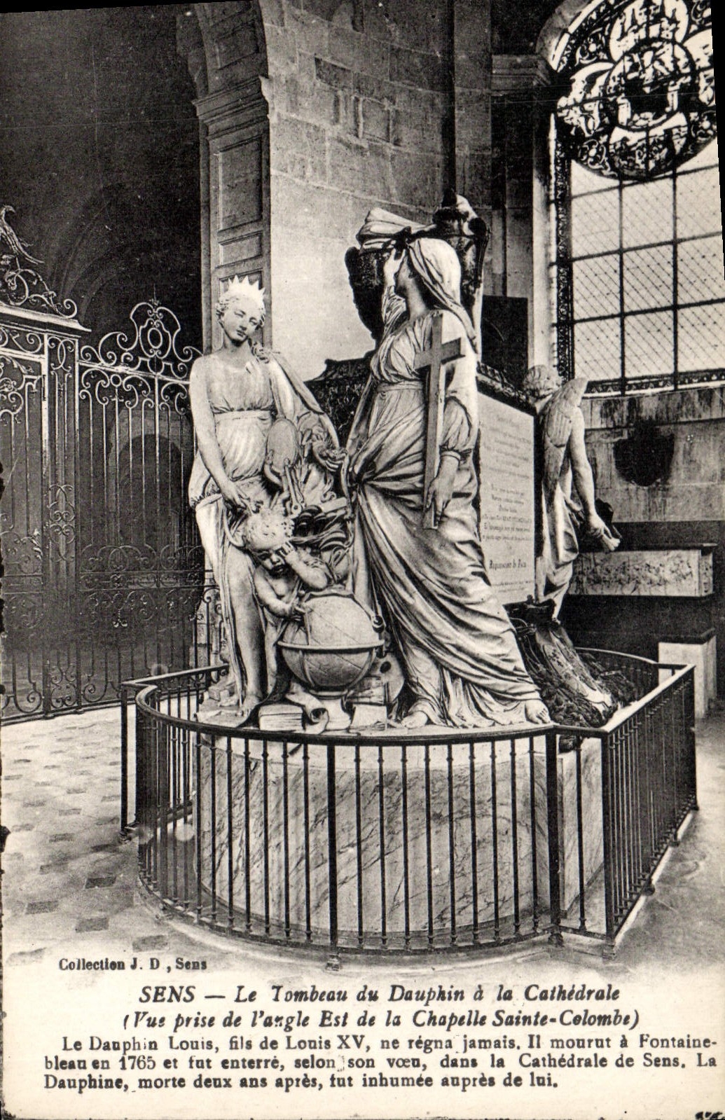 Vintage Postcard Sens the tomb of the Dolphin has the Vue cathedral taken of the angle Is vault Sainte Dove