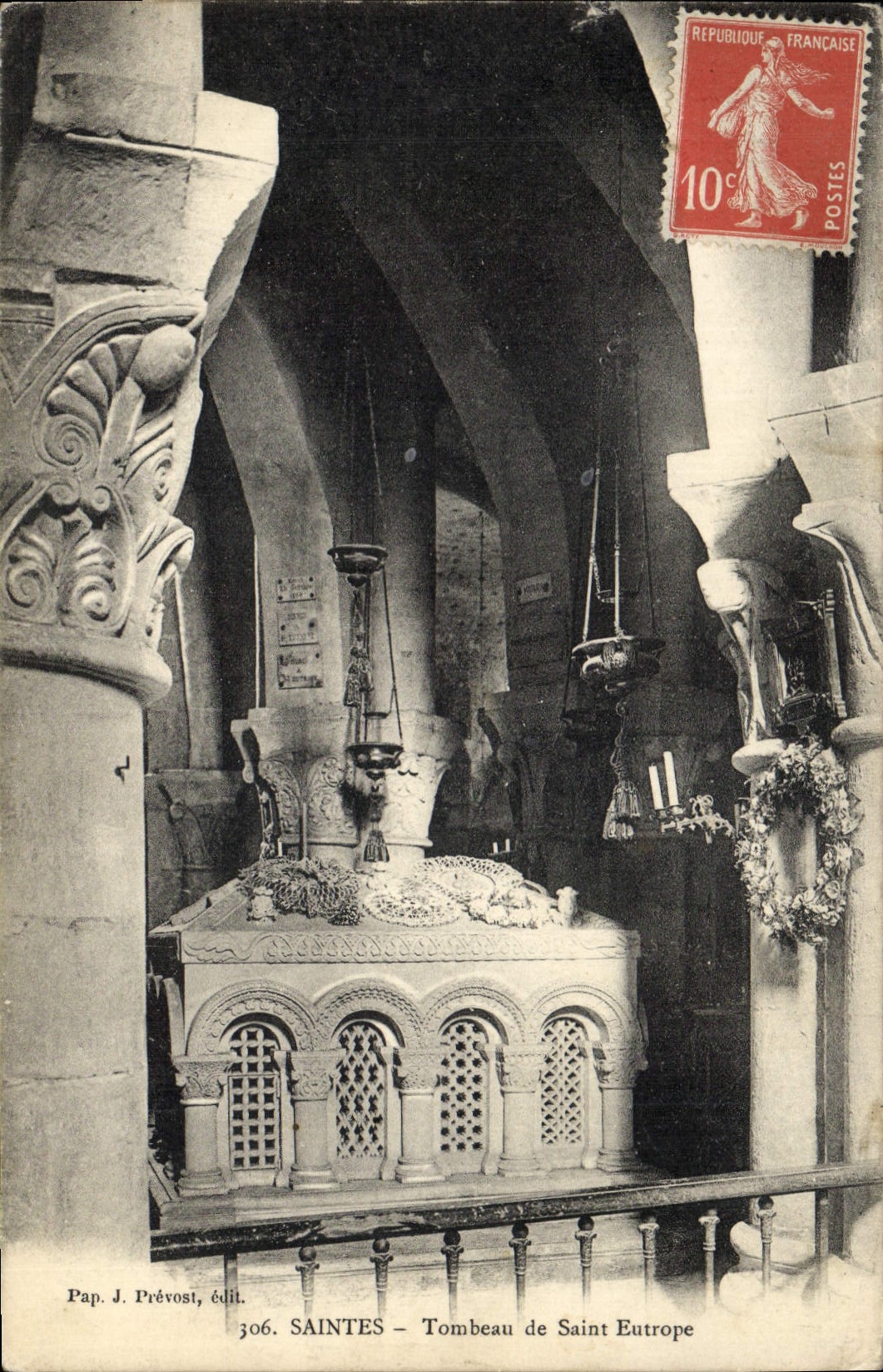 Vintage Postcard Holy Tomb of Eutrope Saint