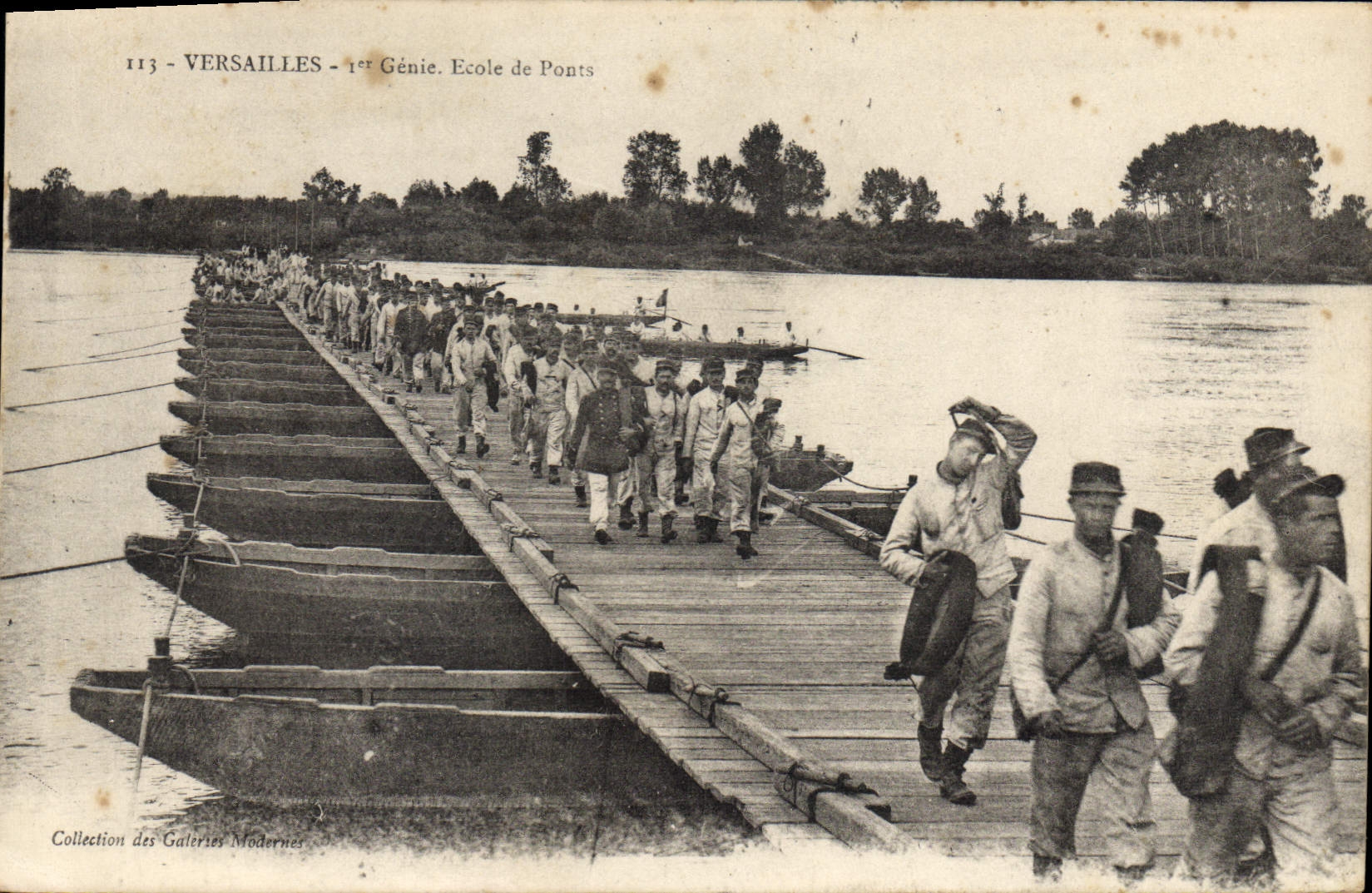 Vintage Postcard Militaria Versailles 1st Genius School of bridges