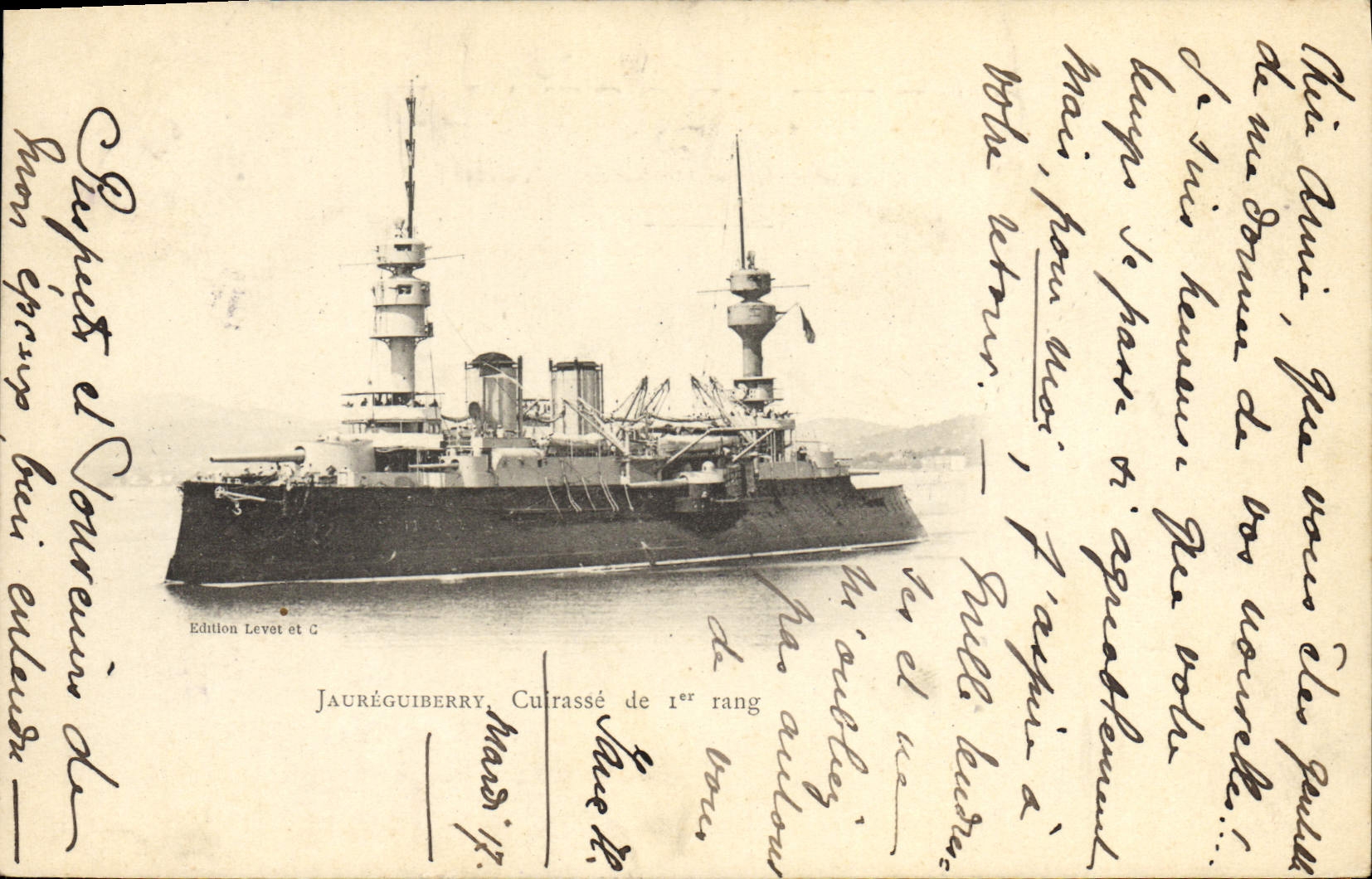 CPA Bateau Jaureguiberry Cuirasse de 1er rang