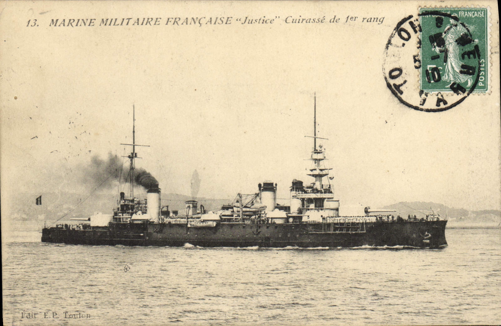 CPA Bateau Justice Cuirasse de 1er rang