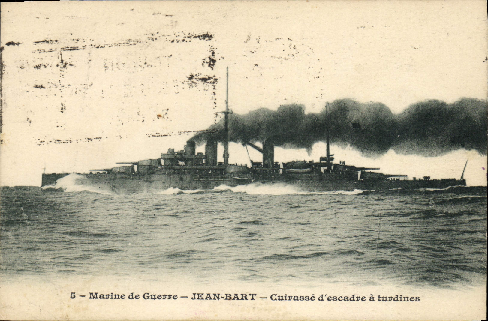 CPA Bateau Jean Bart Cuirasse d'escadre a turbines