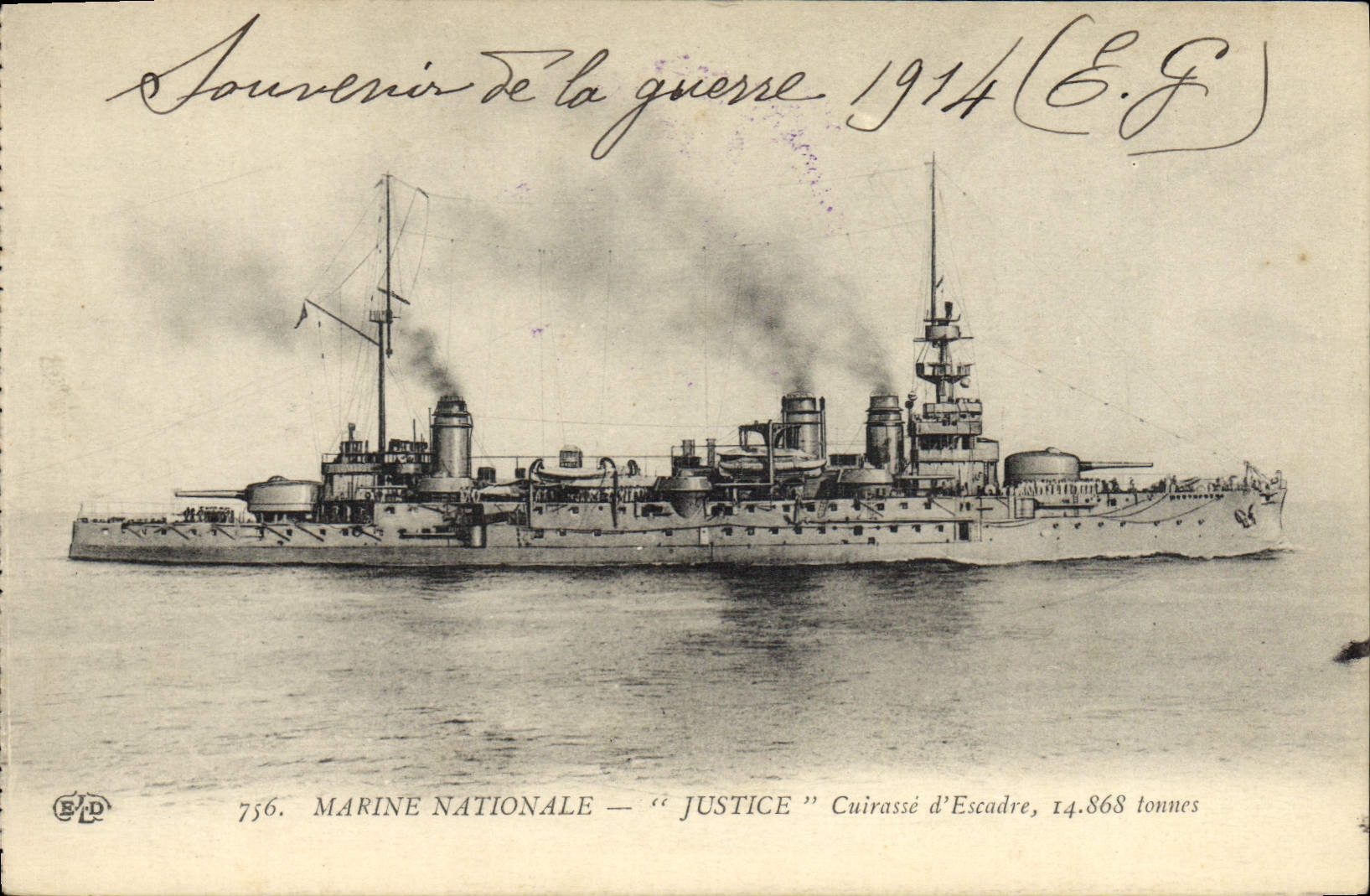 CPA Bateau Justice Cuirasse d'escadre