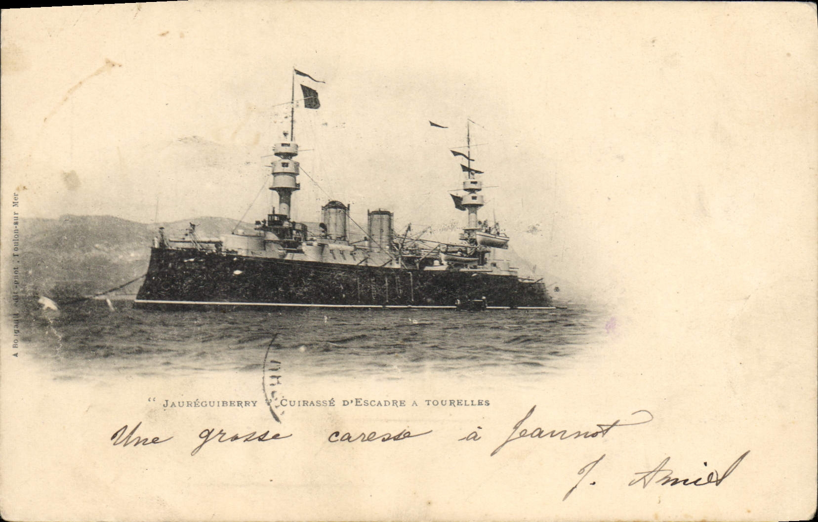 CPA Bateau Jaureguiberry Cuirasse d'escadre a tourelles